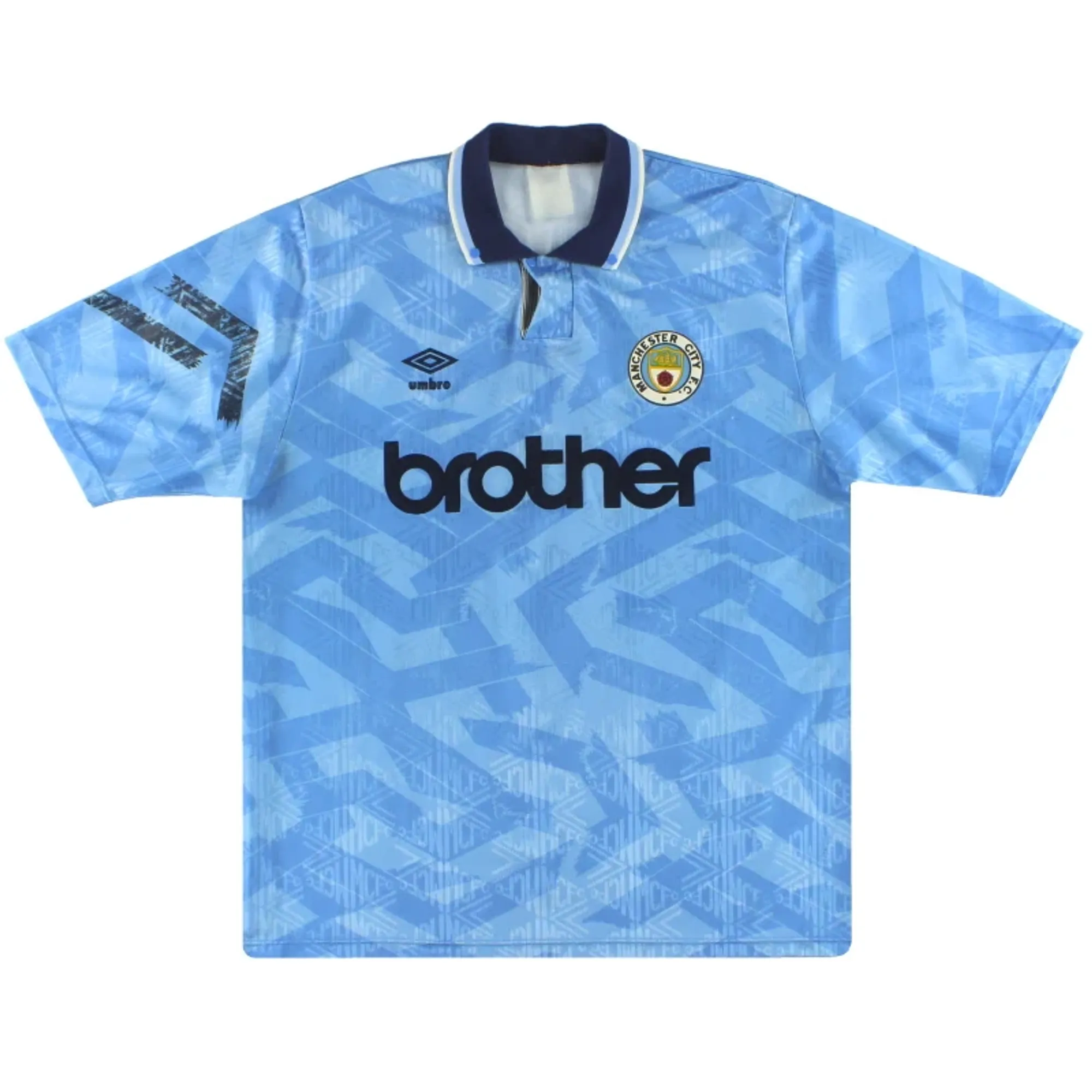 1991-93 Manchester City Umbro Home Shirt L - Manchester City / Fair 