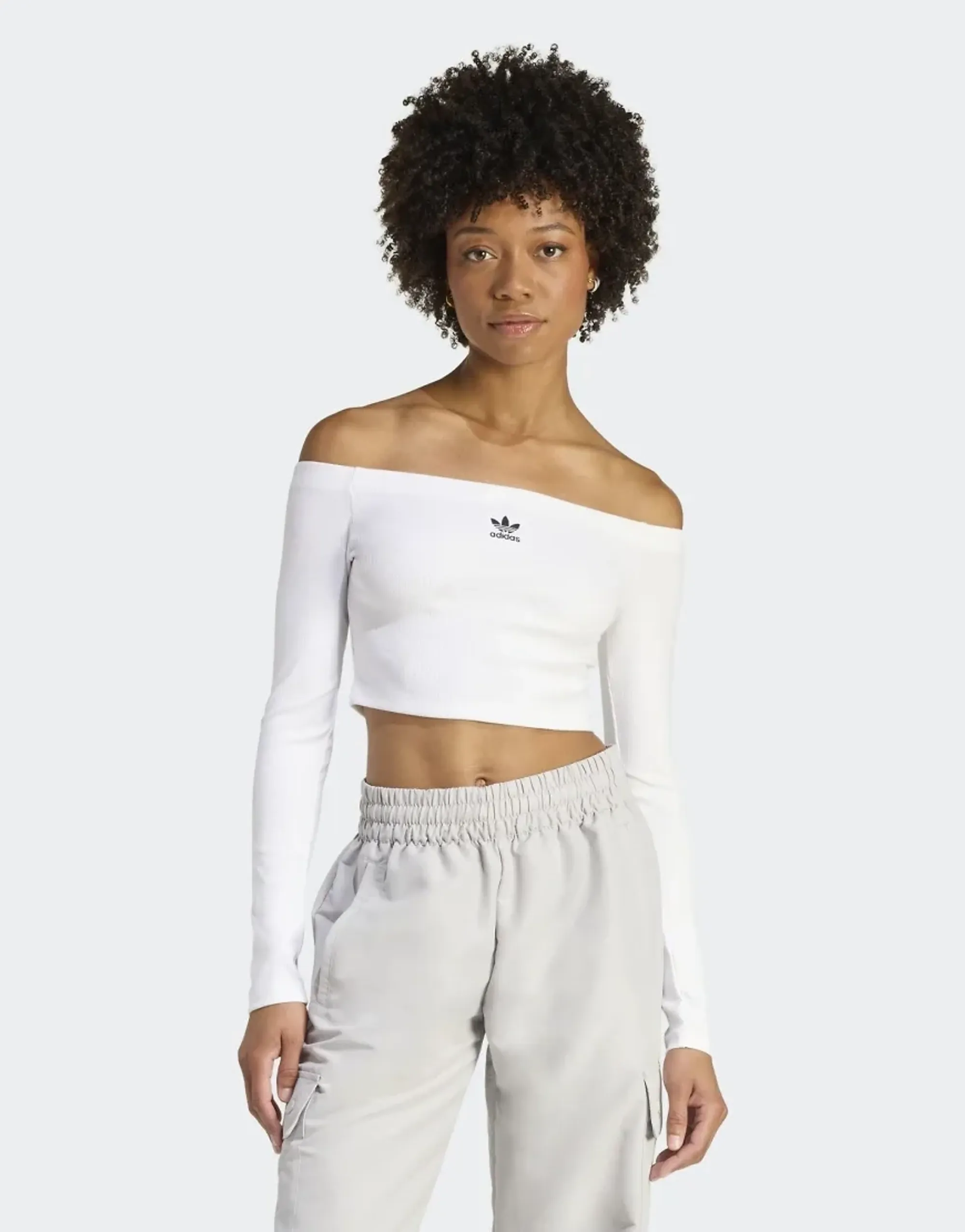 T-Shirt Adidas Ess Rib Ls White L