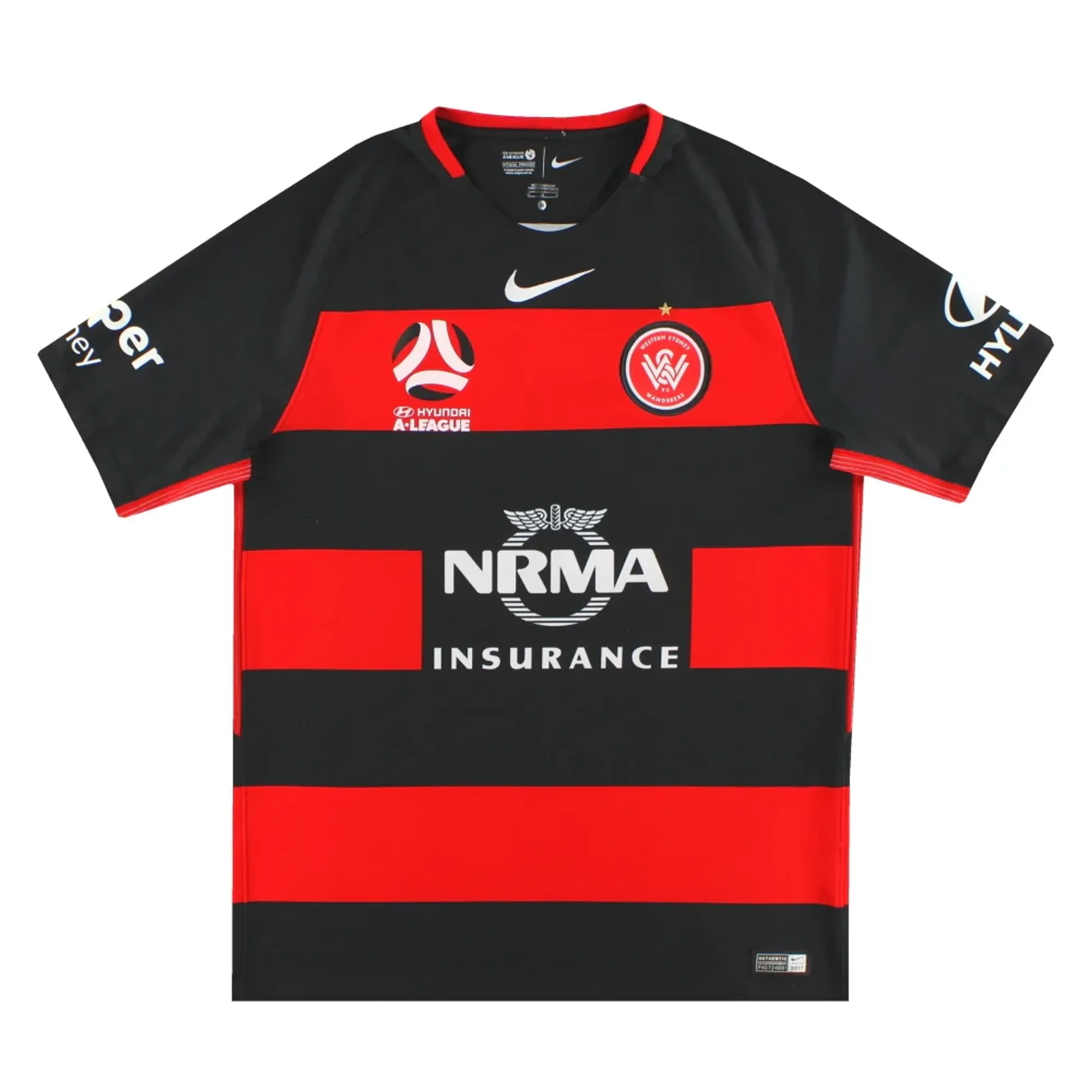 2017-18 Western Sydney Wanderers Nike Home Shirt M - Other World Clubs / Excellent