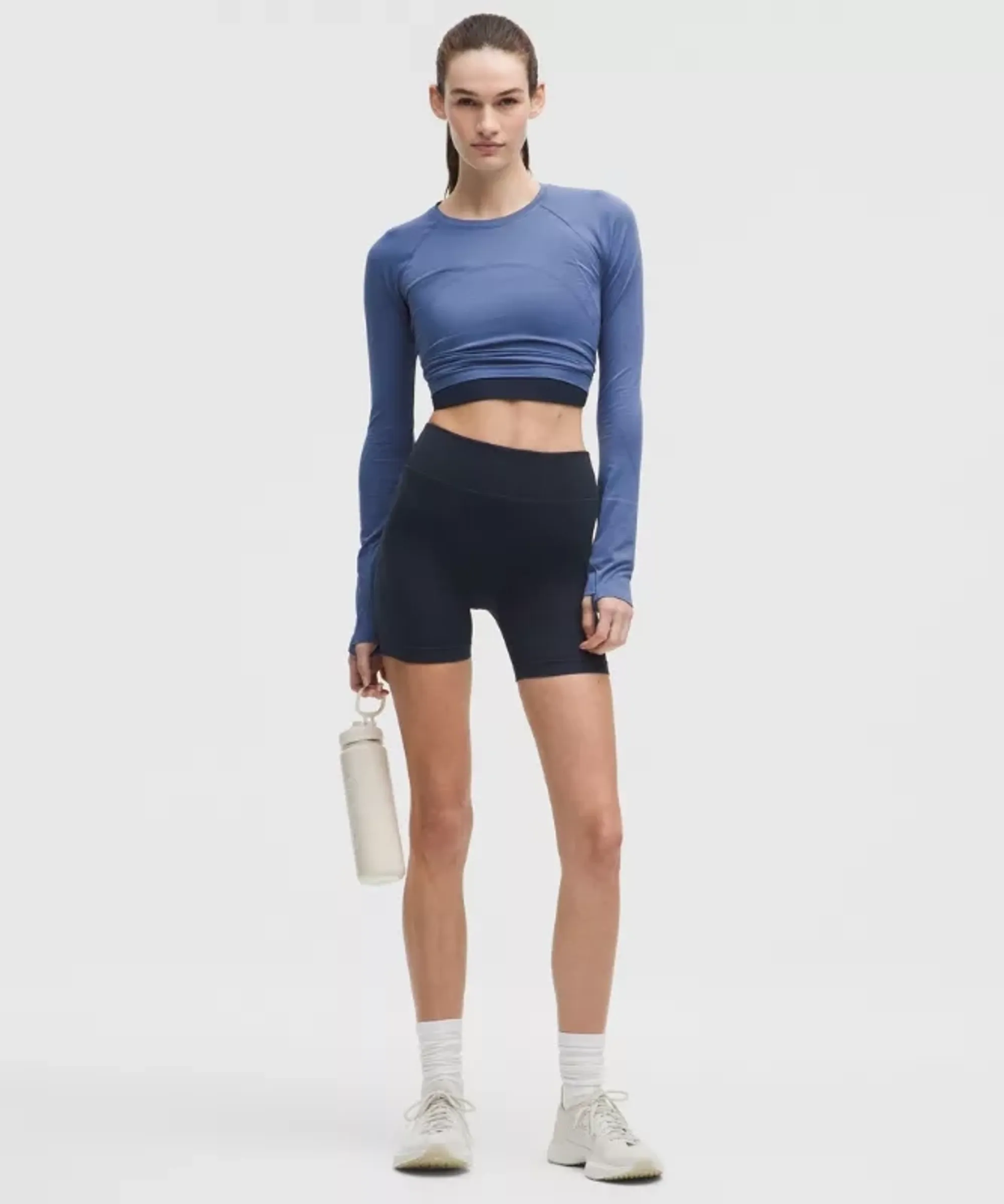 lululemon – Women's Get Low High-Rise Training Shorts – 5" – Color Black/Blue – Size 0