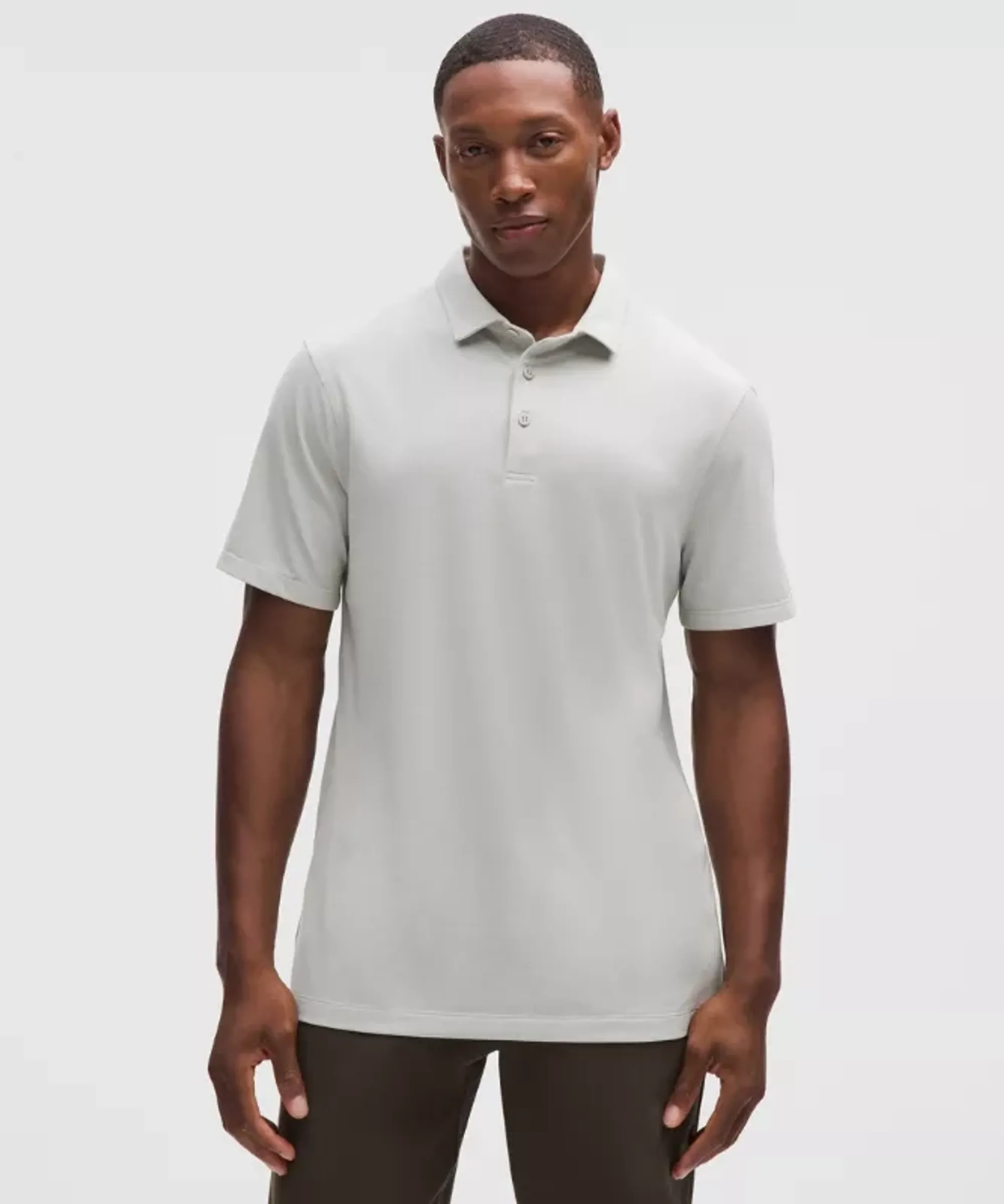lululemon – Men's Evolution Short-Sleeve Polo Shirt – Color Grey/White – Size Large