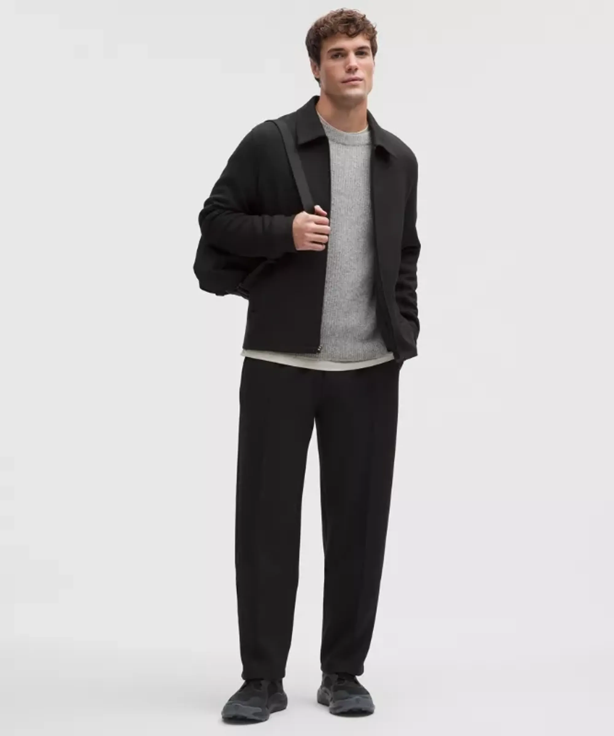 lululemon – Men's Smooth Spacer Collared Full Zip Hoodie – Color Black – Size Large