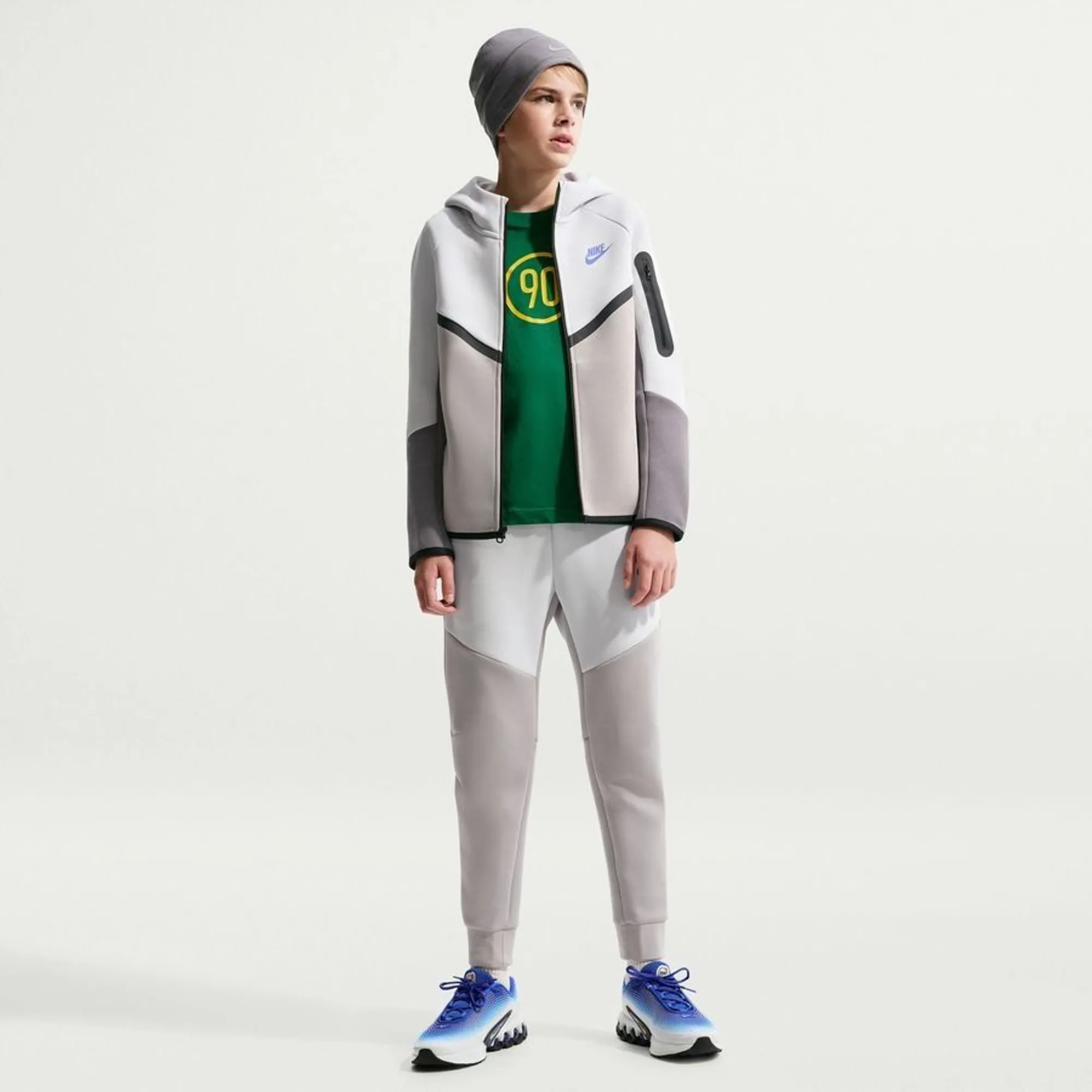 Nike Tech Colorblock Kid's Hoodies - Grey