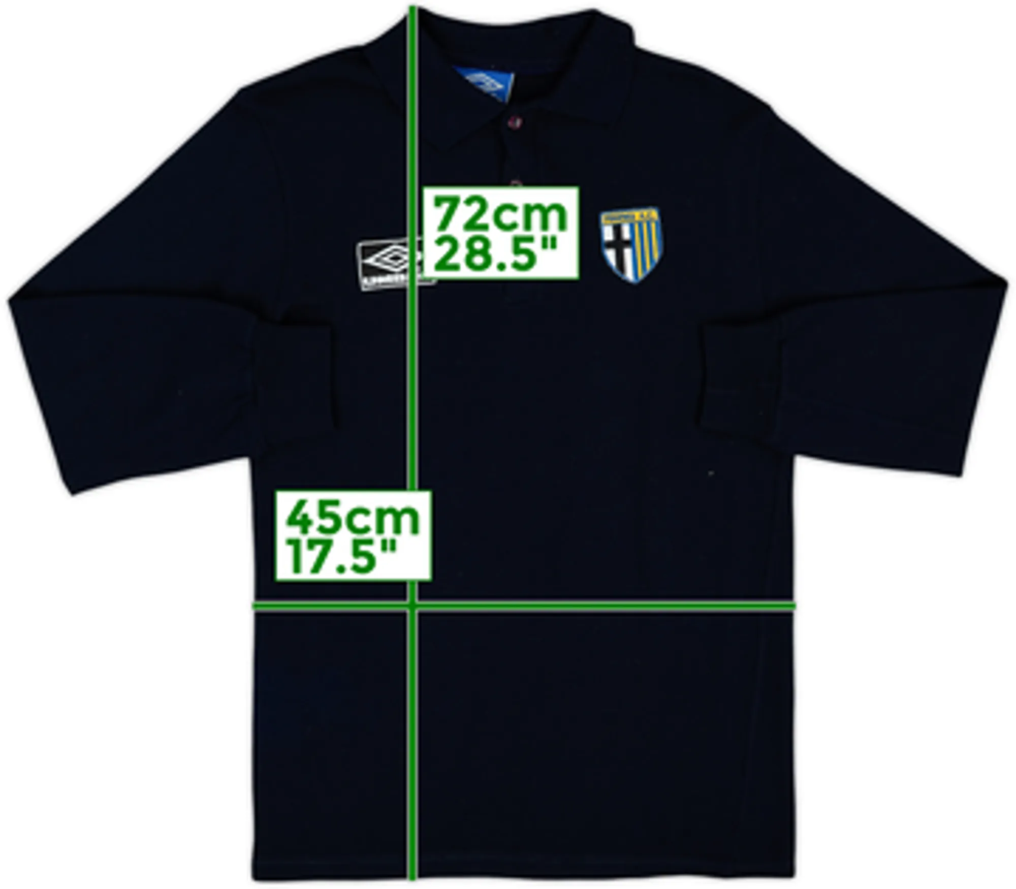 1994-95 Parma Umbro Polo L/S Shirt - 10/10 - (M)