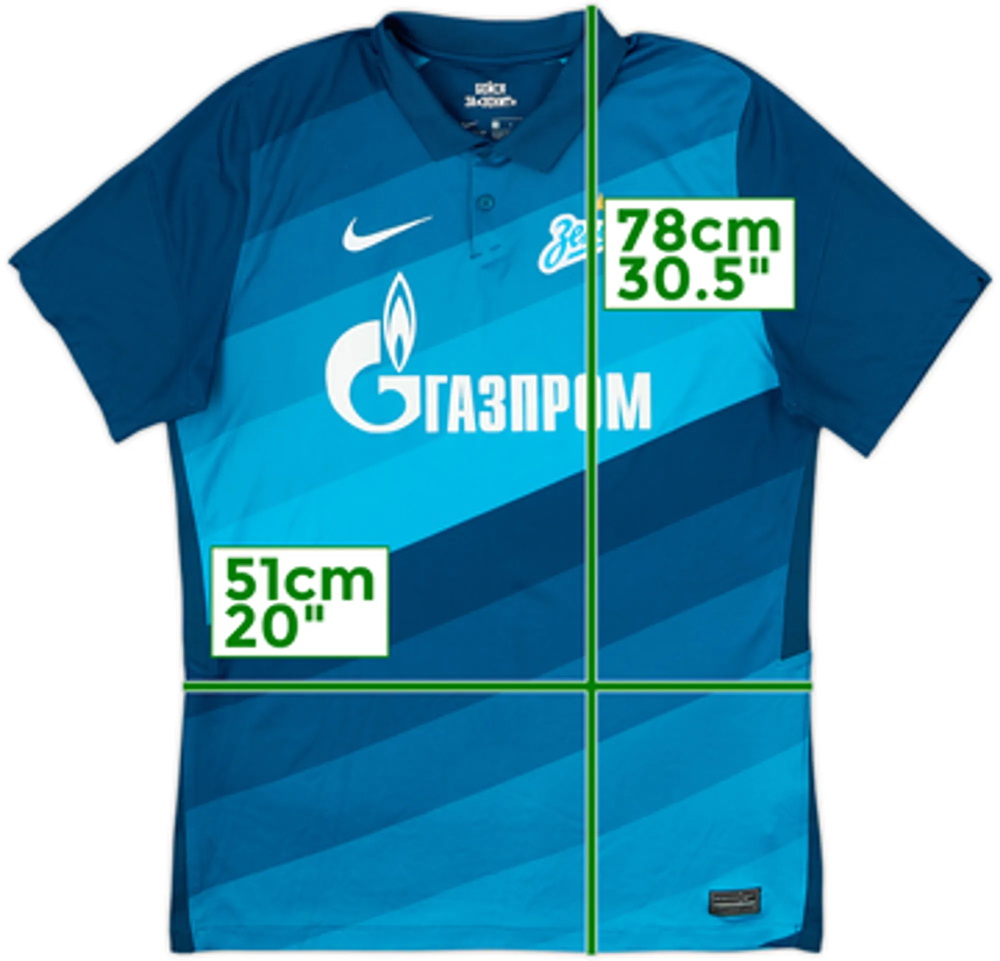 2020-21 Zenit St. Petersburg Home Shirt - 8/10 - (M)