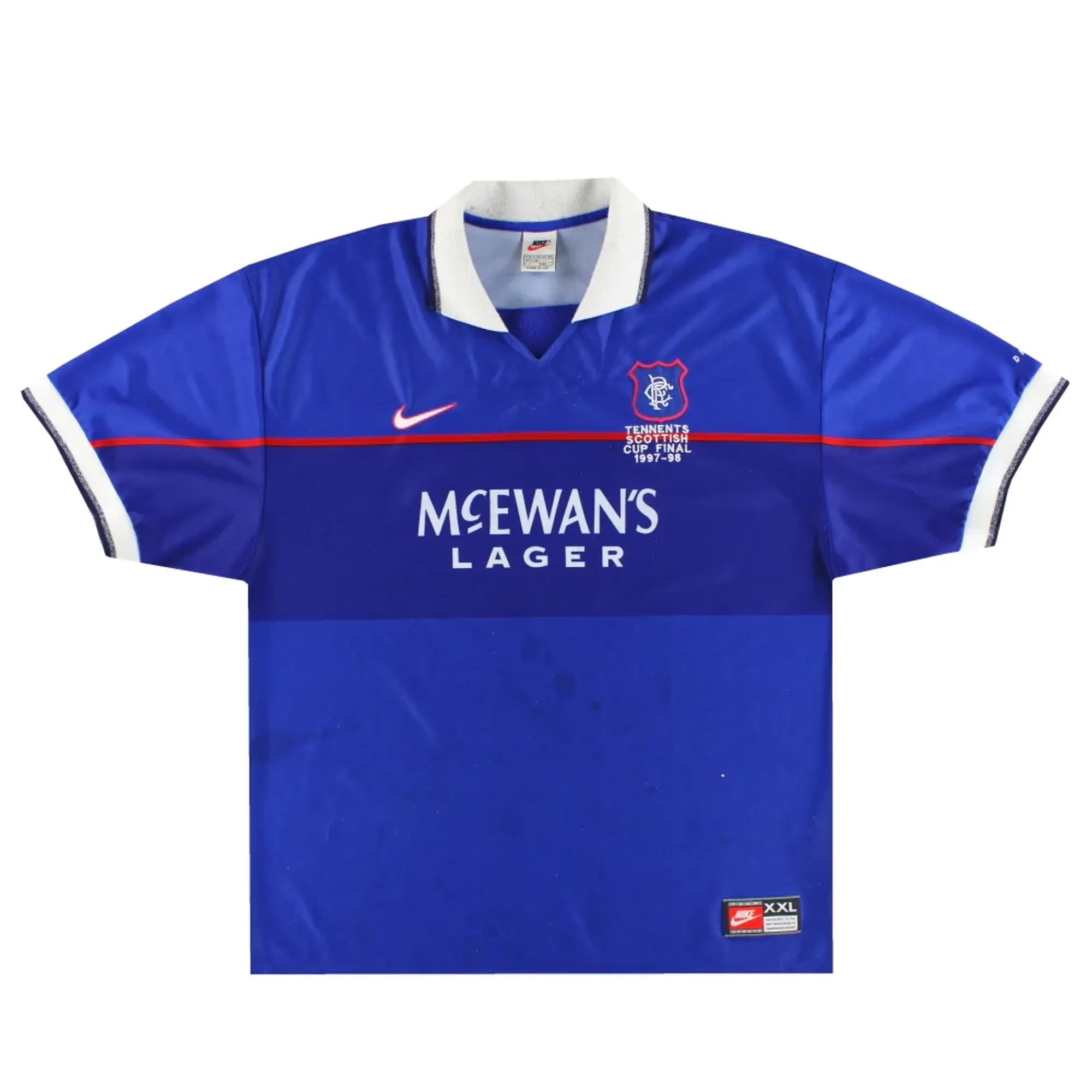 1997-99 Rangers Nike 'Cup Final' Home Shirt XXL - Rangers / Good 