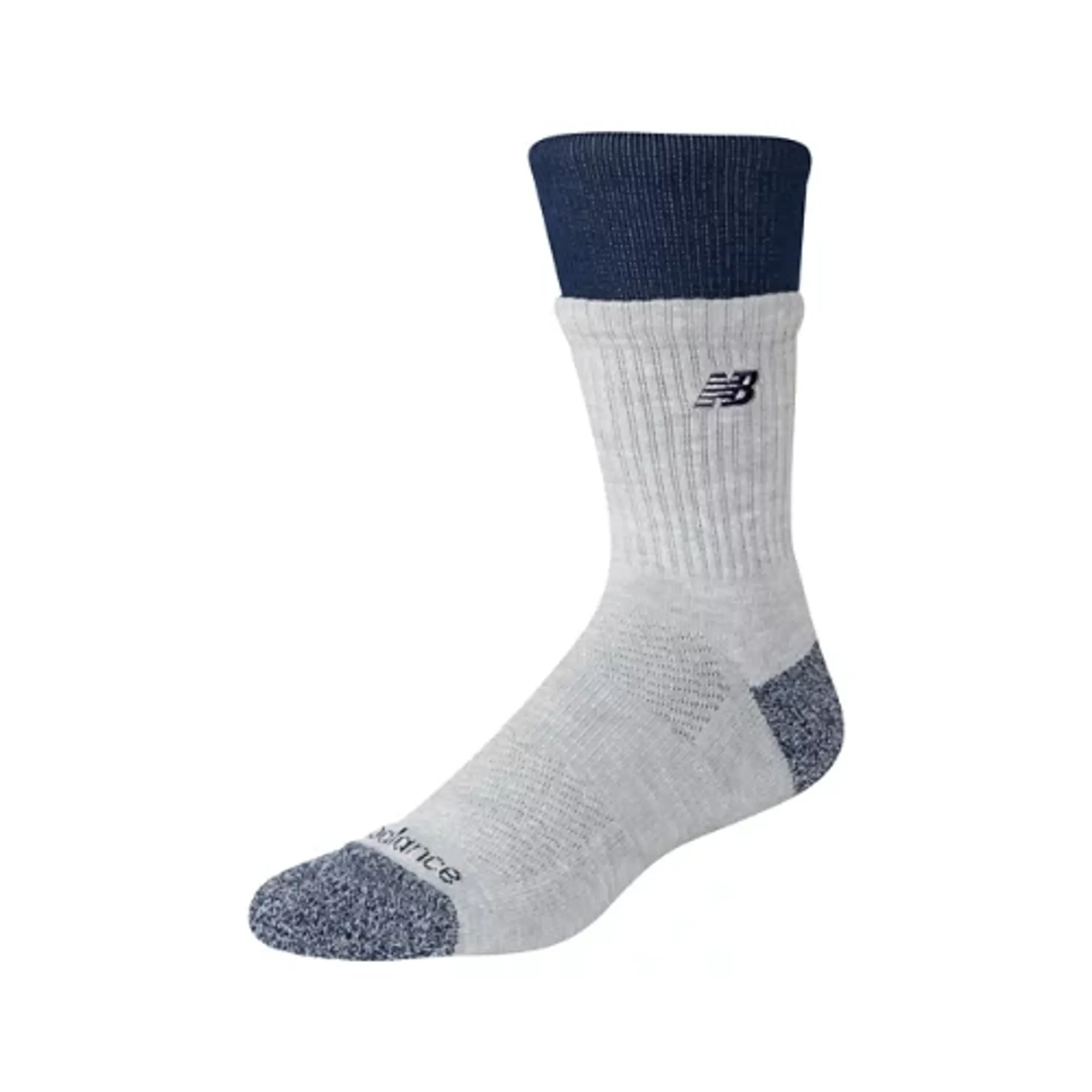 New Balance Unisex Active Premium Double Welt Crew in Grey/Blue Polyester