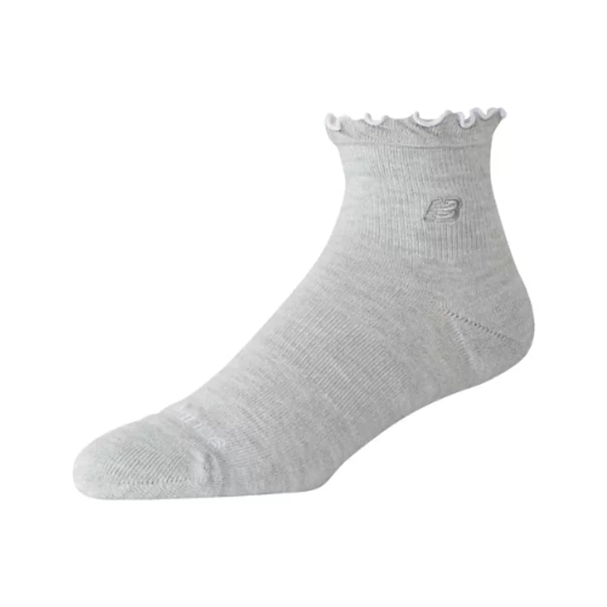 New Balance Unisex Active Premium Ruffle Socks 1 Pair in Grey Polyester
