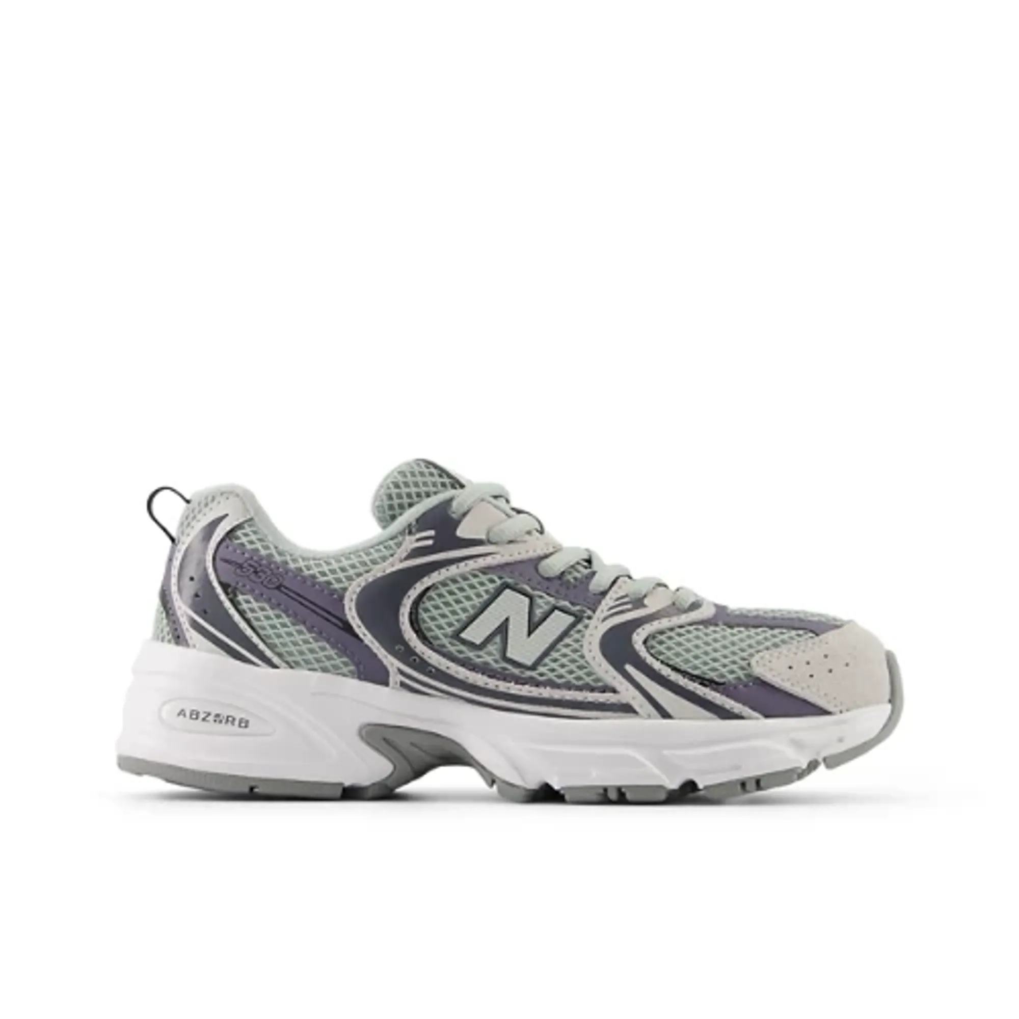 New Balance Kids 530 Lace in Grey Leather