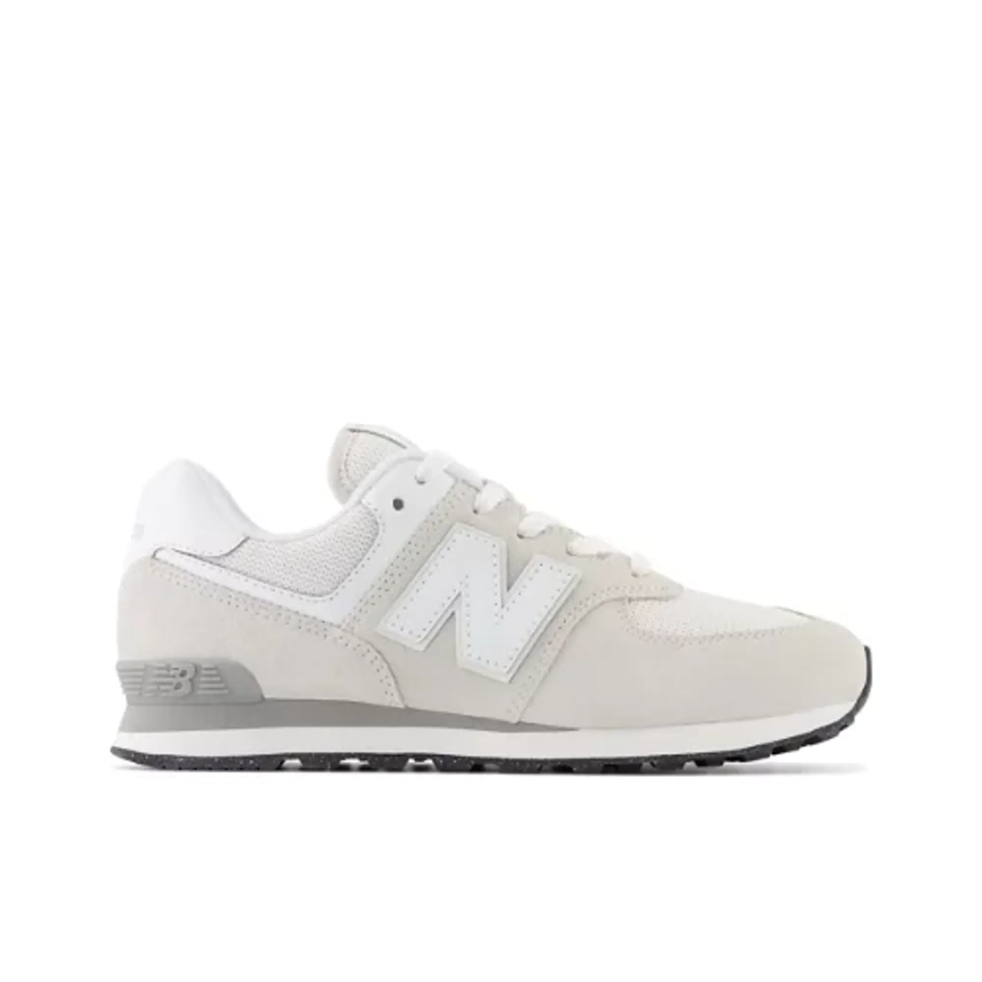 New Balance Kids 574 Lace in Grey/White Leather