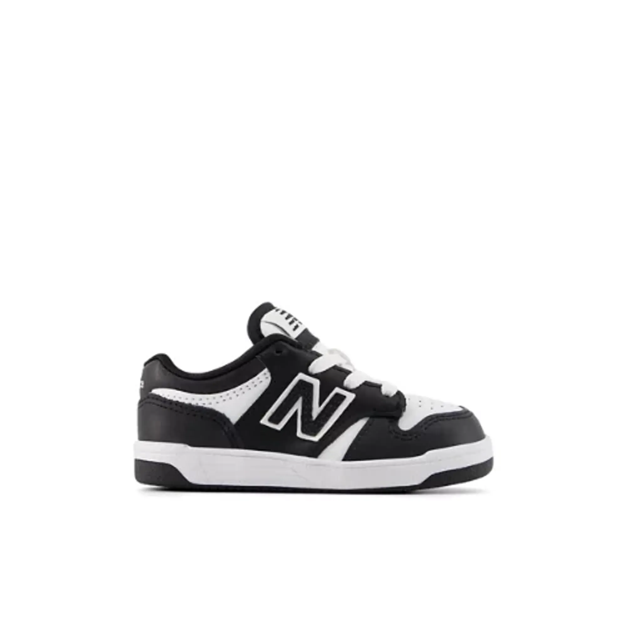 New Balance Infants B480 Lace in Black/White Leather