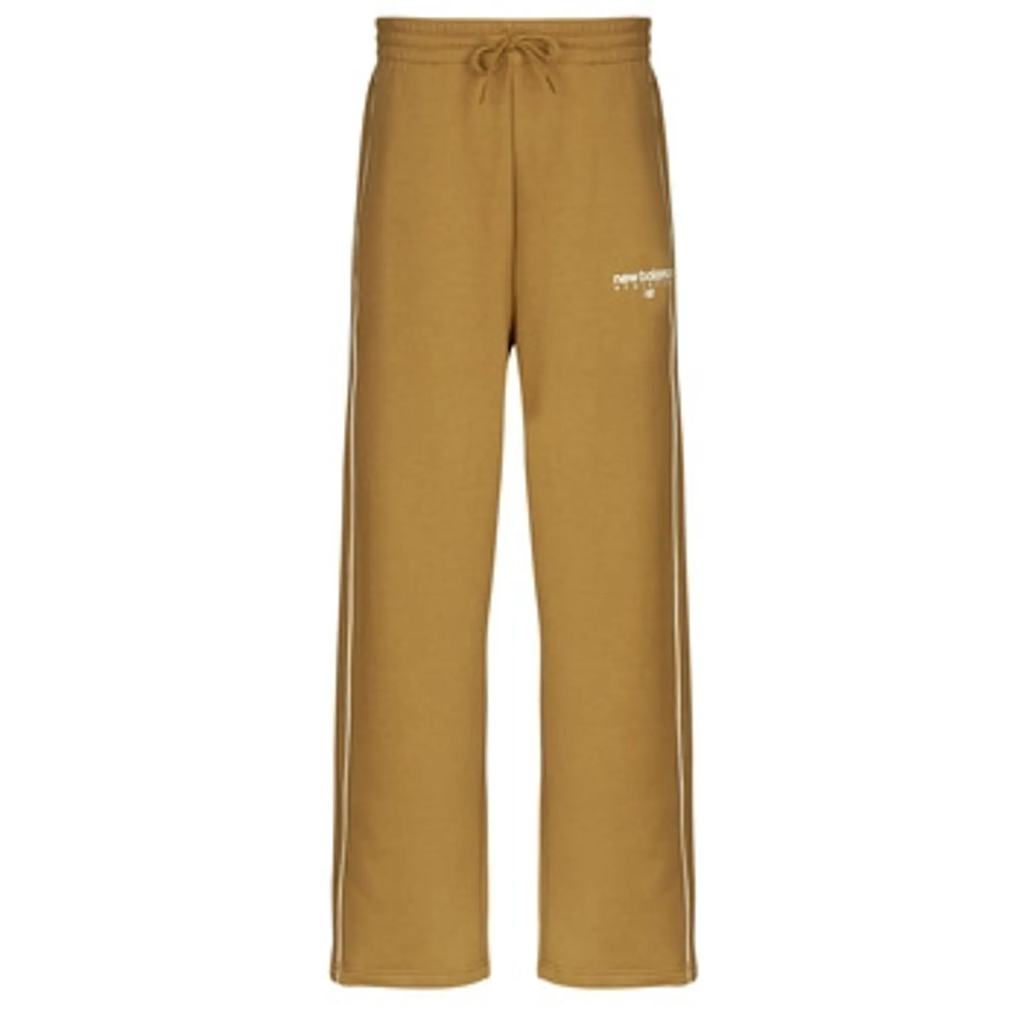 New Balance Men's Trackside Fleece Pant in Brown/White Poly Fleece