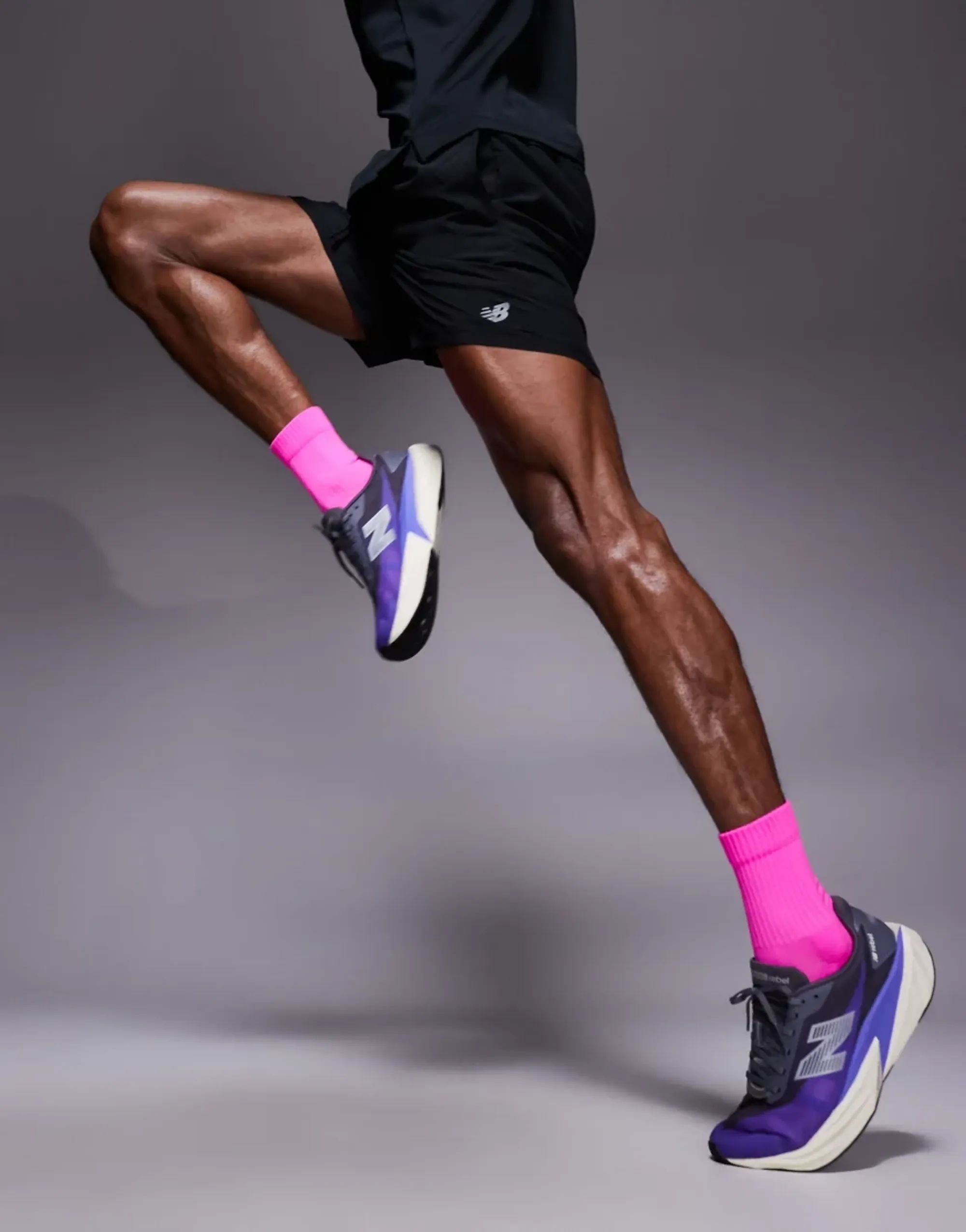 New Balance Men's FuelCell Rebel v5 in Blue/Grey Synthetic