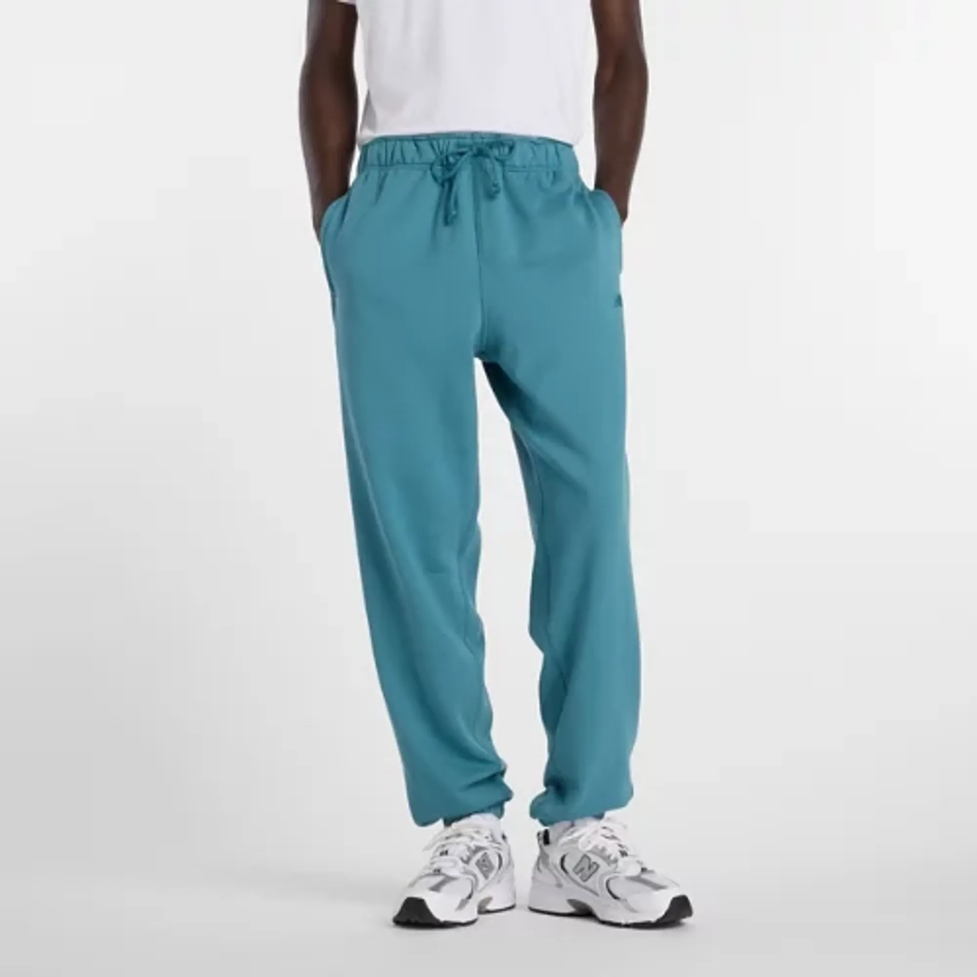 New Balance Men's Athletics French Terry Jogger in Blue Cotton