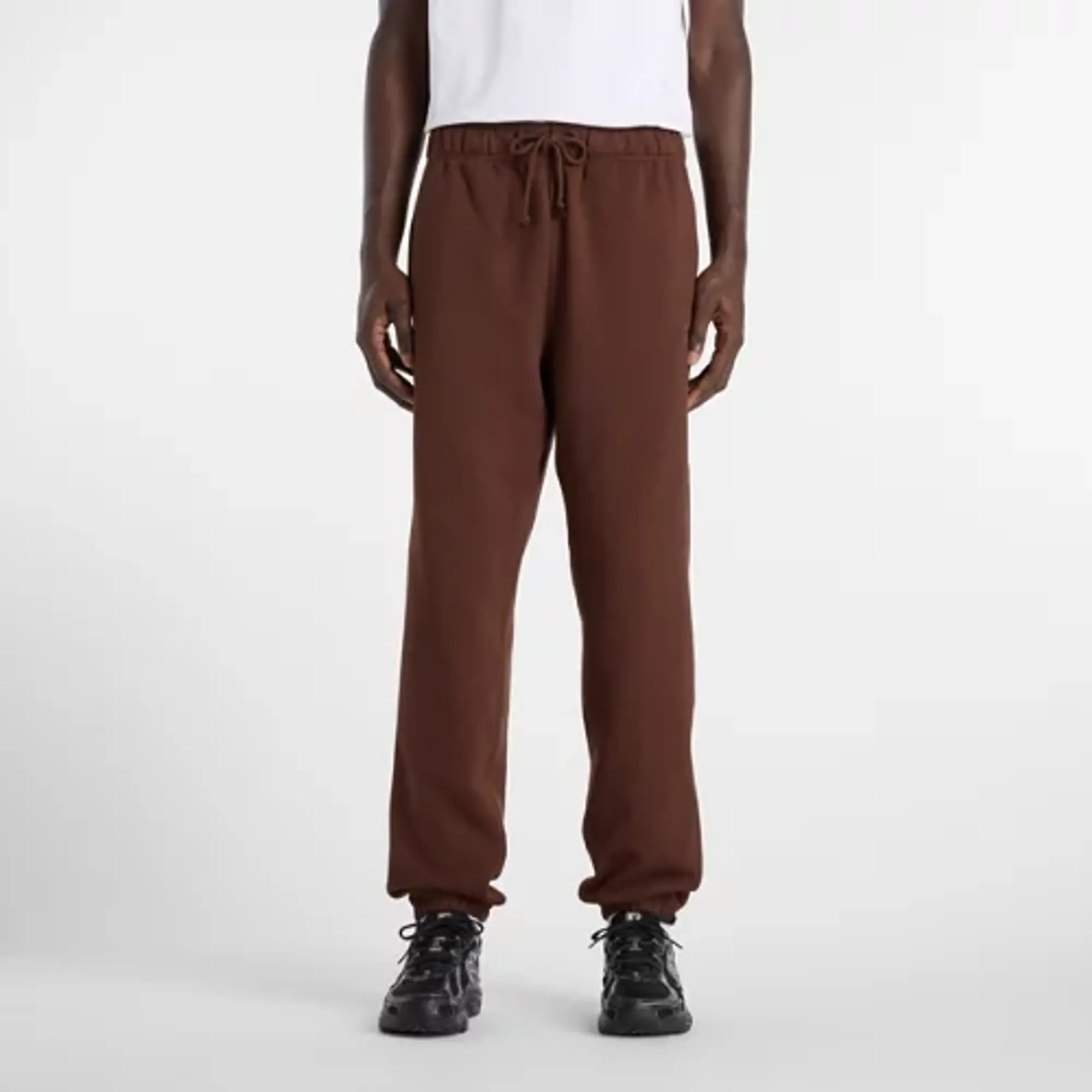 New Balance Men's Athletics French Terry Jogger in Brown Cotton