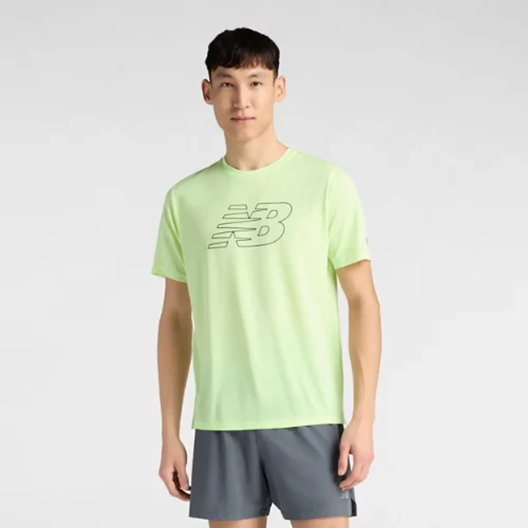 New Balance Men's RC Essential Graphic T-Shirt V2 in Green/Black Poly Knit
