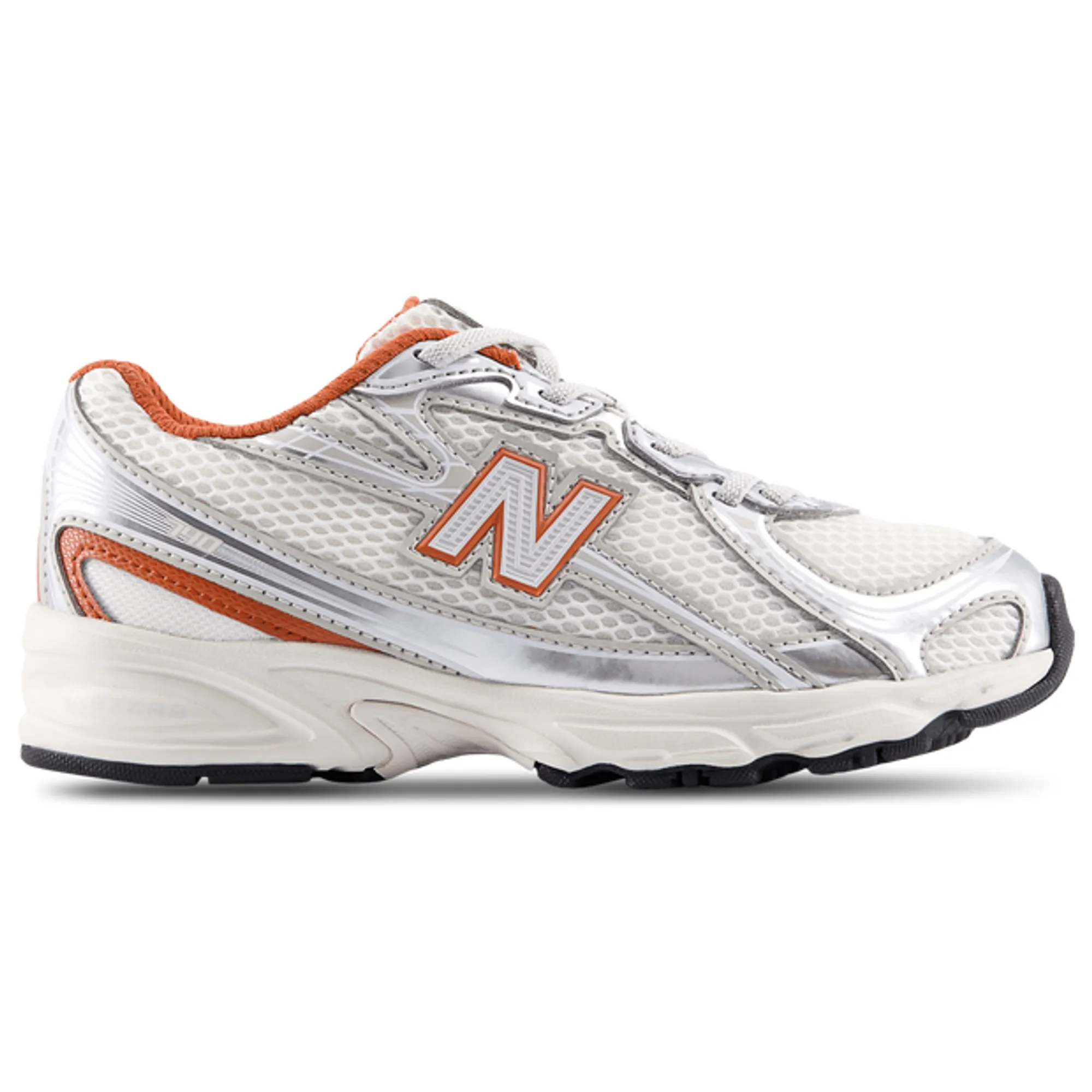 New Balance Kids 740 Bungee Lace in Grey/Red Synthetic