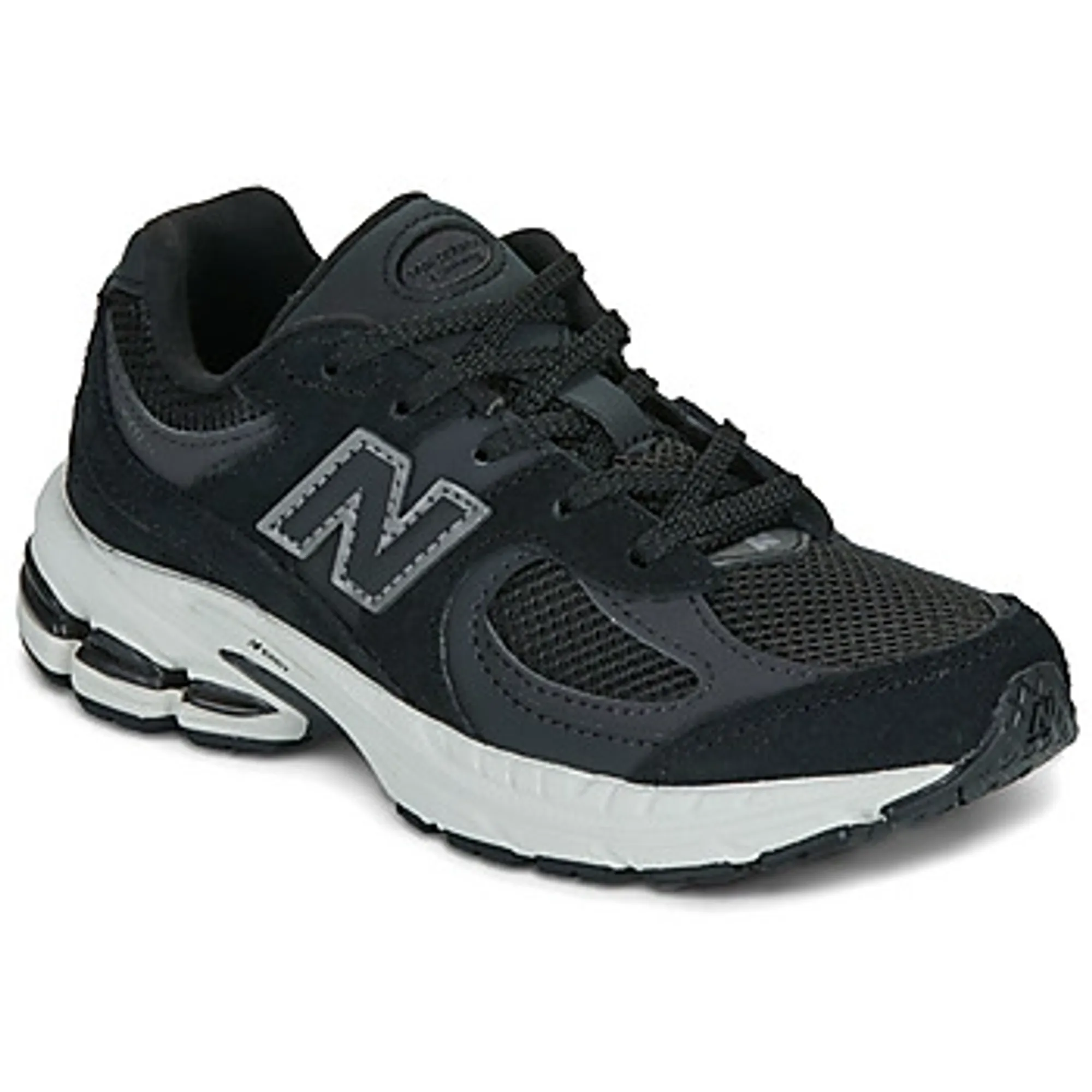 New Balance Kids 2002 Lace in Black/Grey Leather
