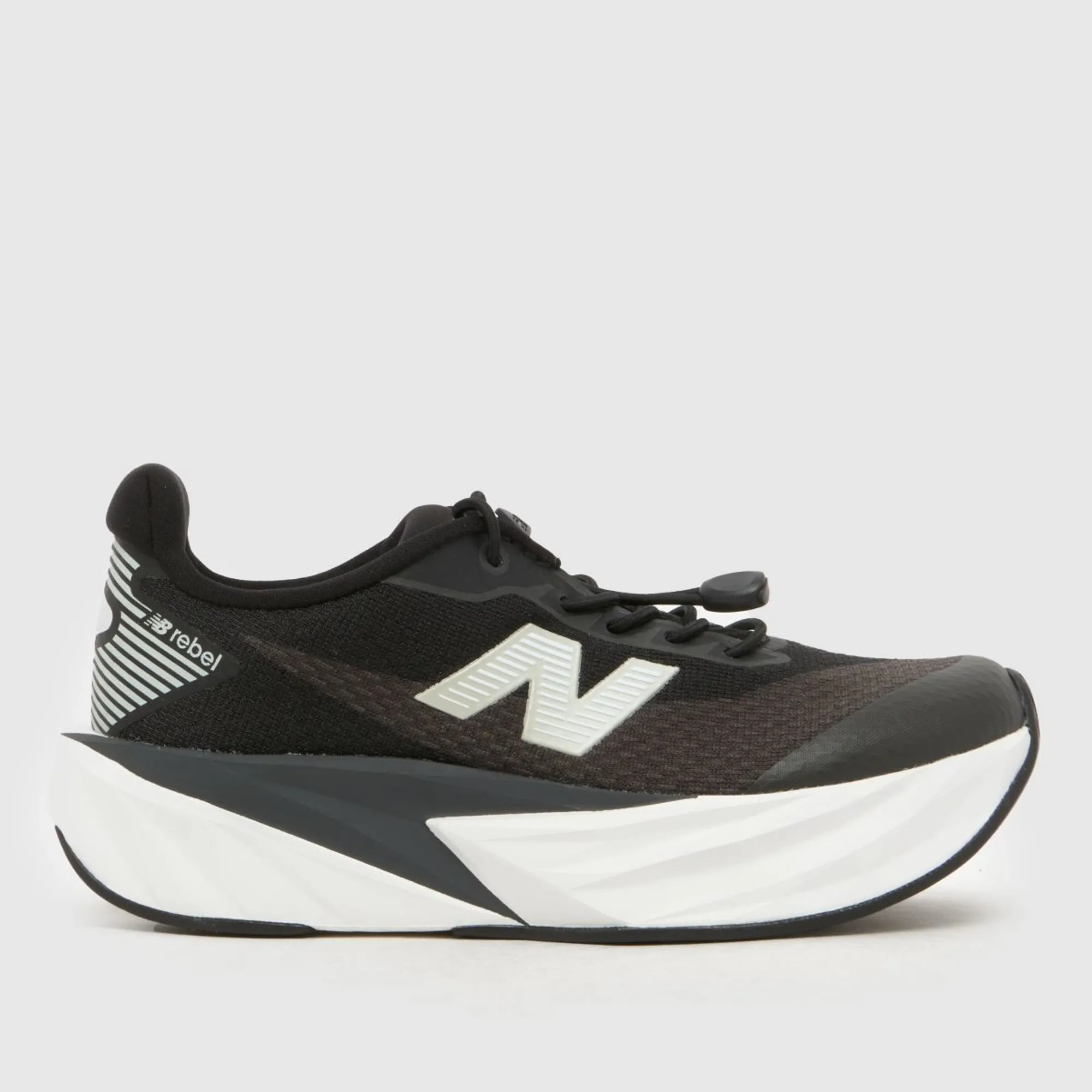 New Balance Kids FuelCell Rebel Bungee Lace w/Toggle in Black/White Synthetic