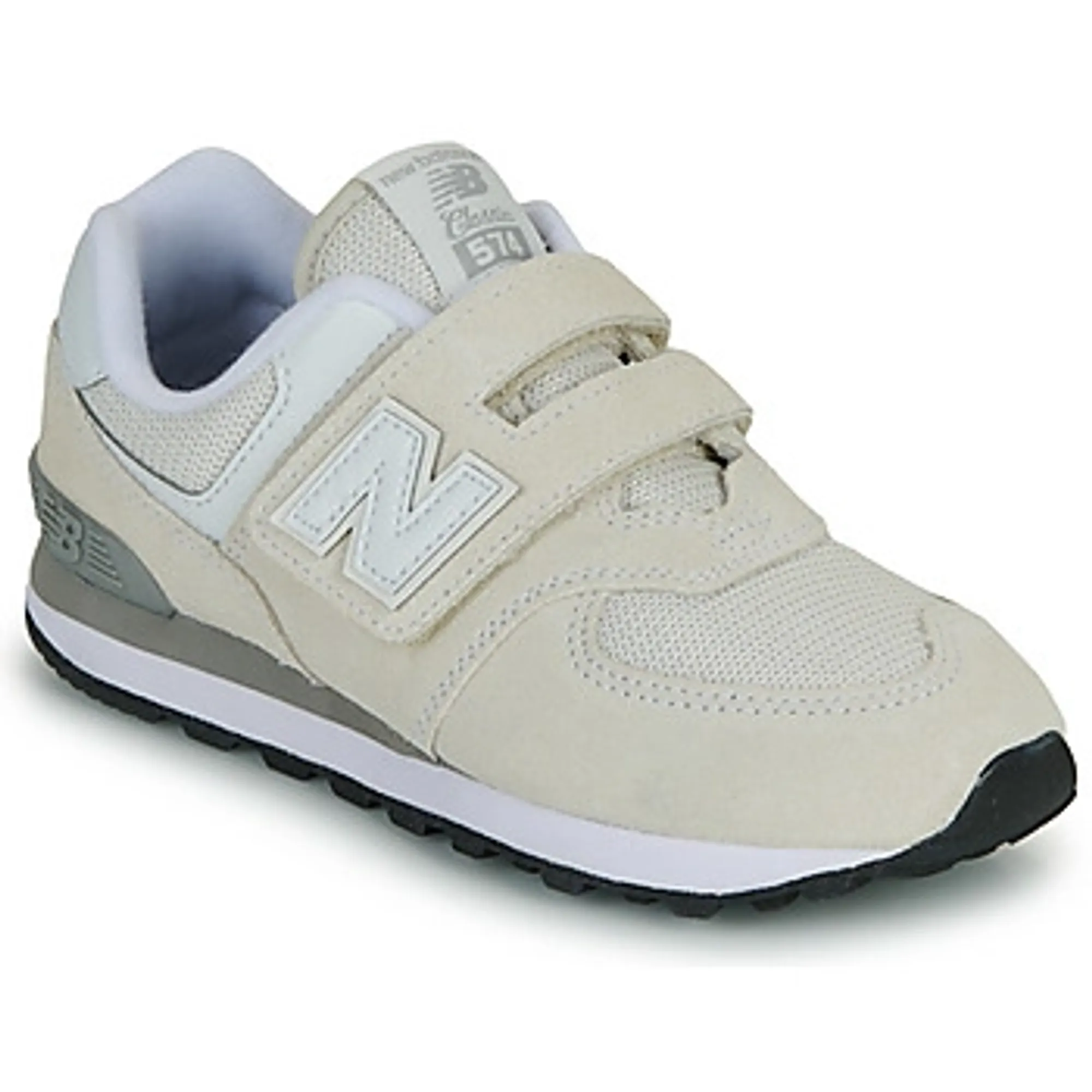 New Balance Kids 574 HOOK & LOOP in Grey/White Synthetic