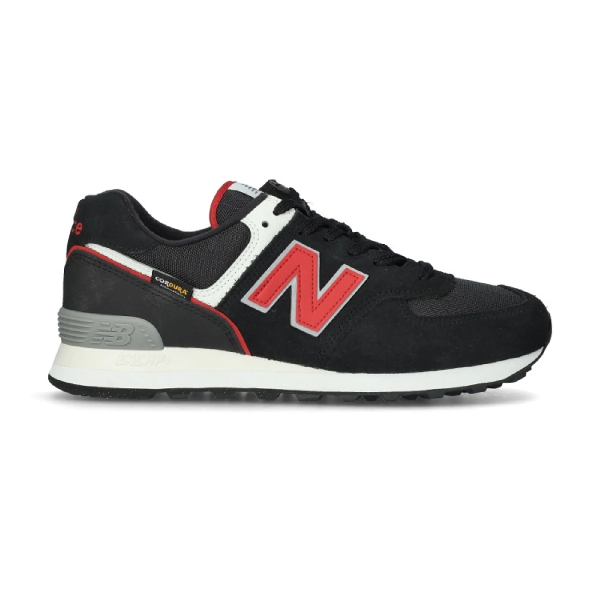 New Balance Unisex 574 in Black/White Suede/Mesh