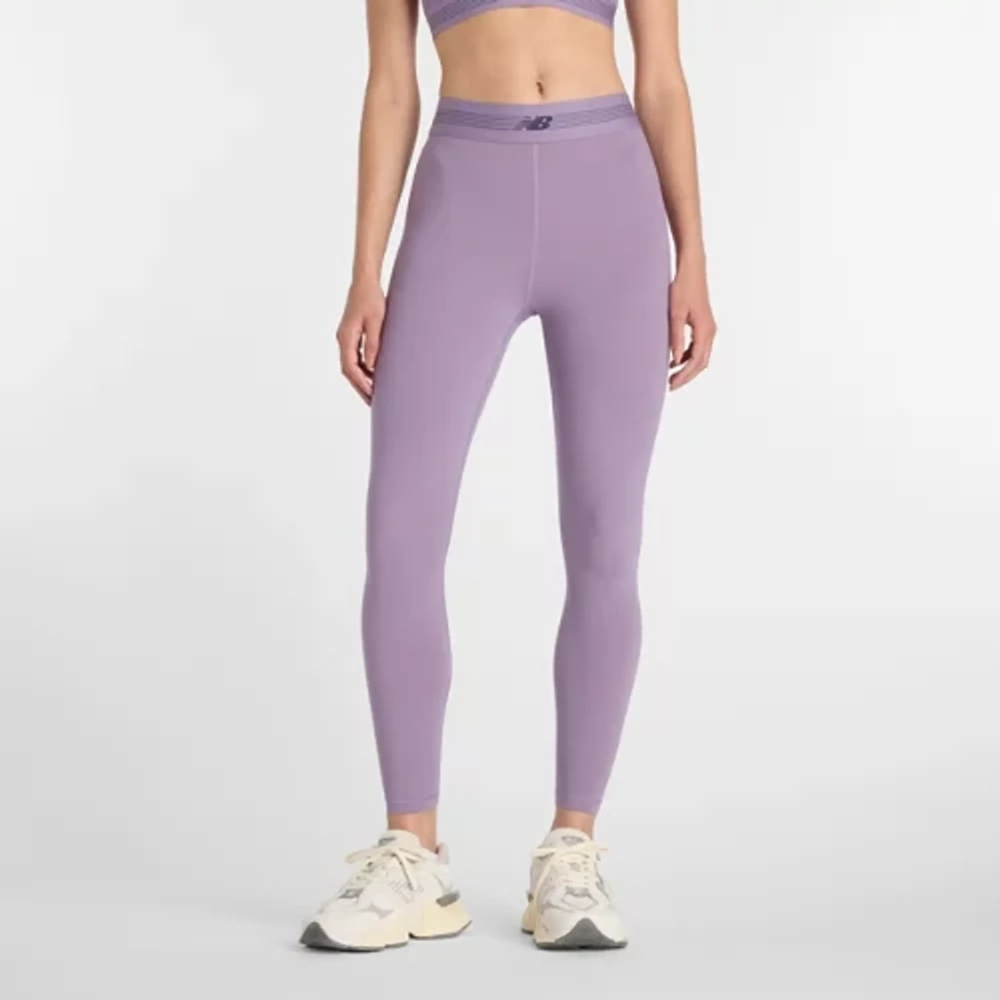 New Balance Women AC Legging 25" in Purple Poly Knit