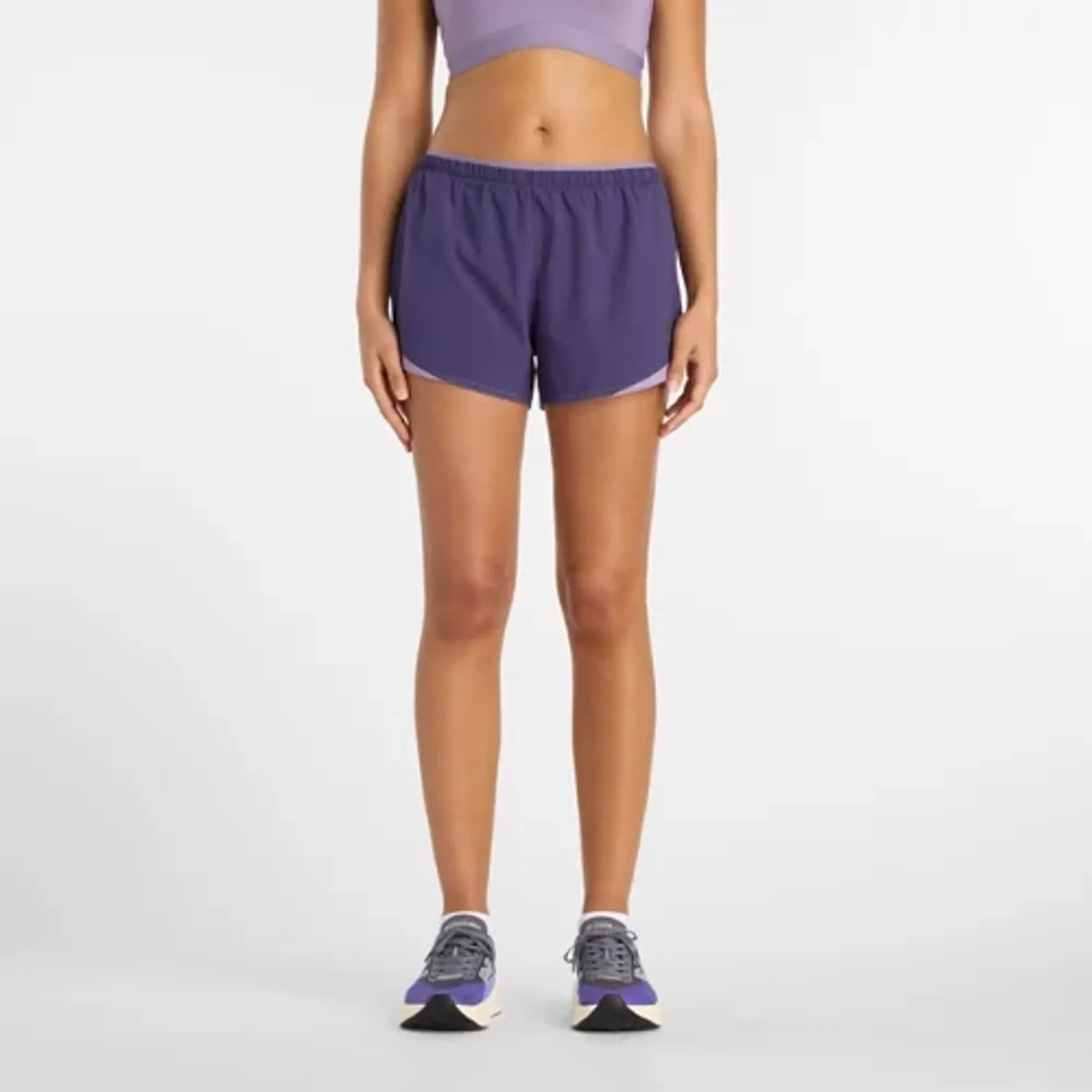 New Balance Women RC Essential Short 3" in Purple Polywoven