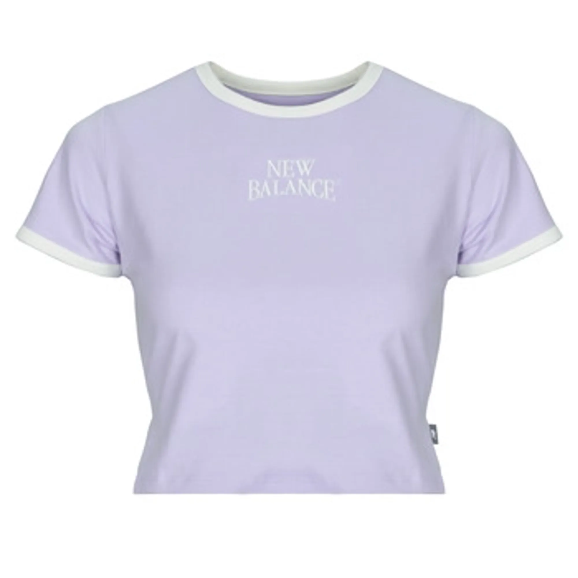 New Balance Women Trackside Ringer T-Shirt in Purple Cotton Jersey