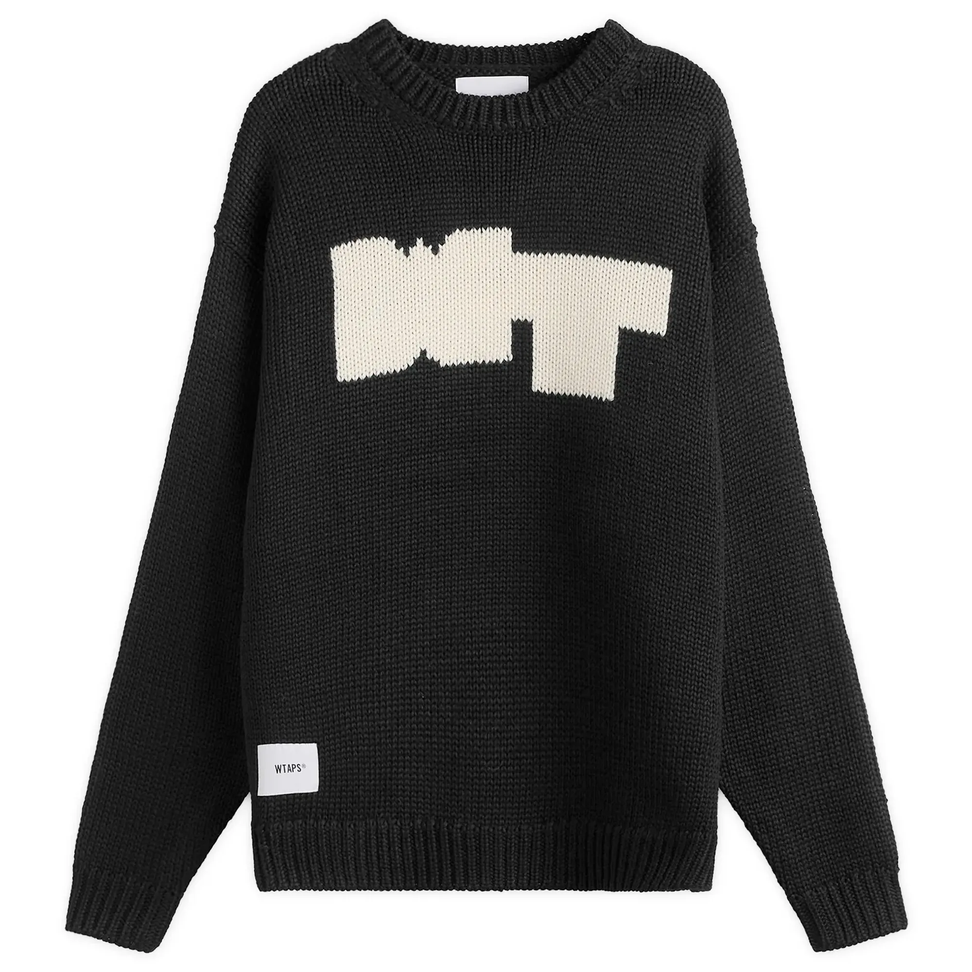 WTAPS Men's Intarsia Knit Sweater Black
