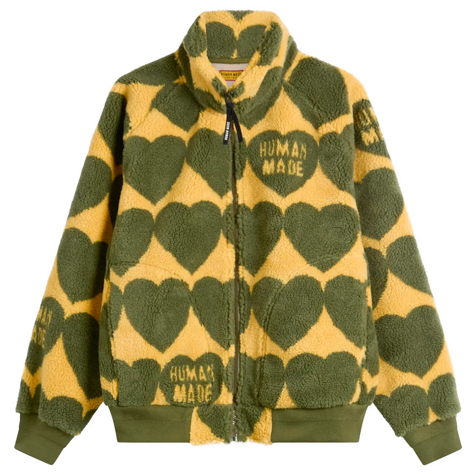 Human Made Men's Heart Fleece Jacket Olive Drab