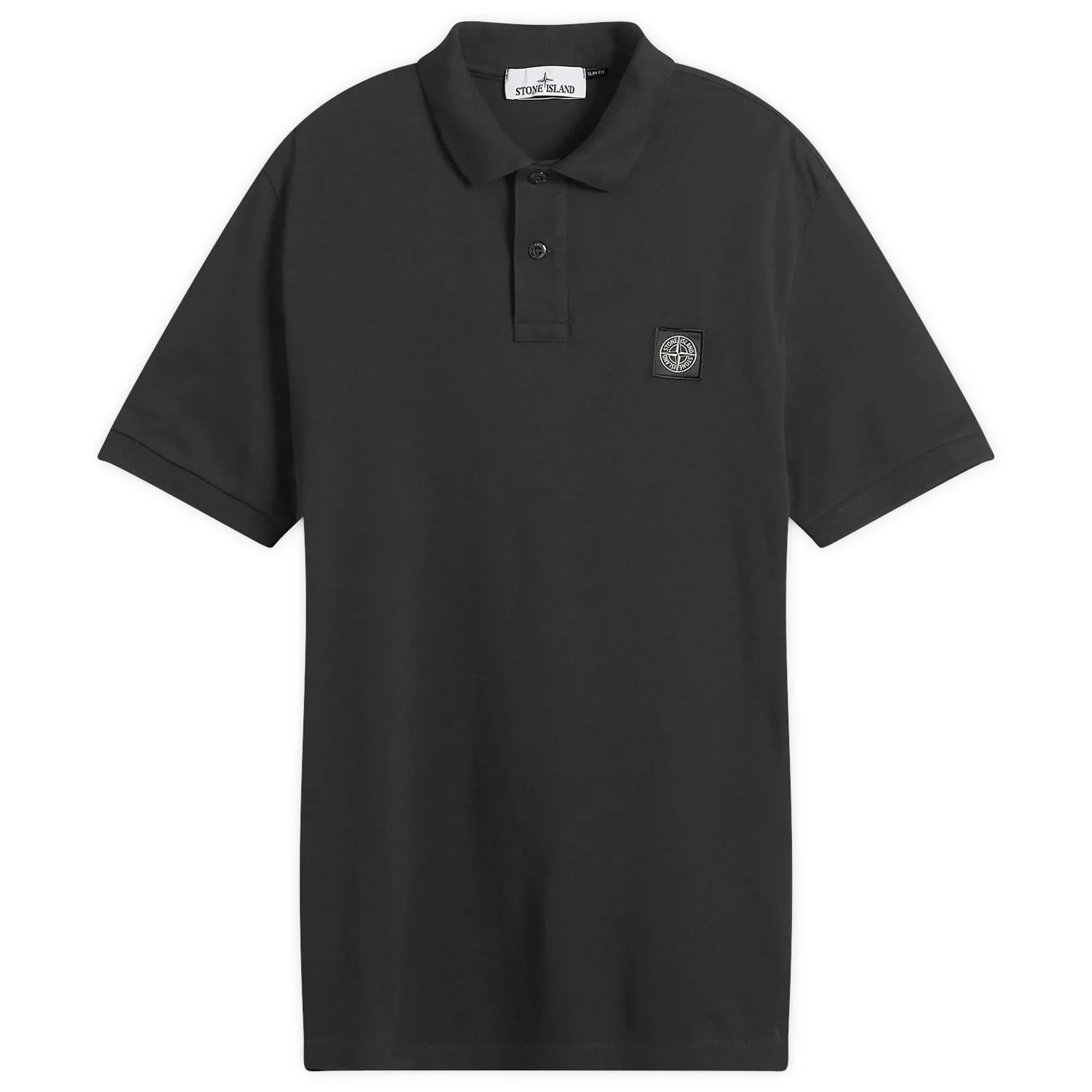 Stone Island Men's Patch Logo Polo Black
