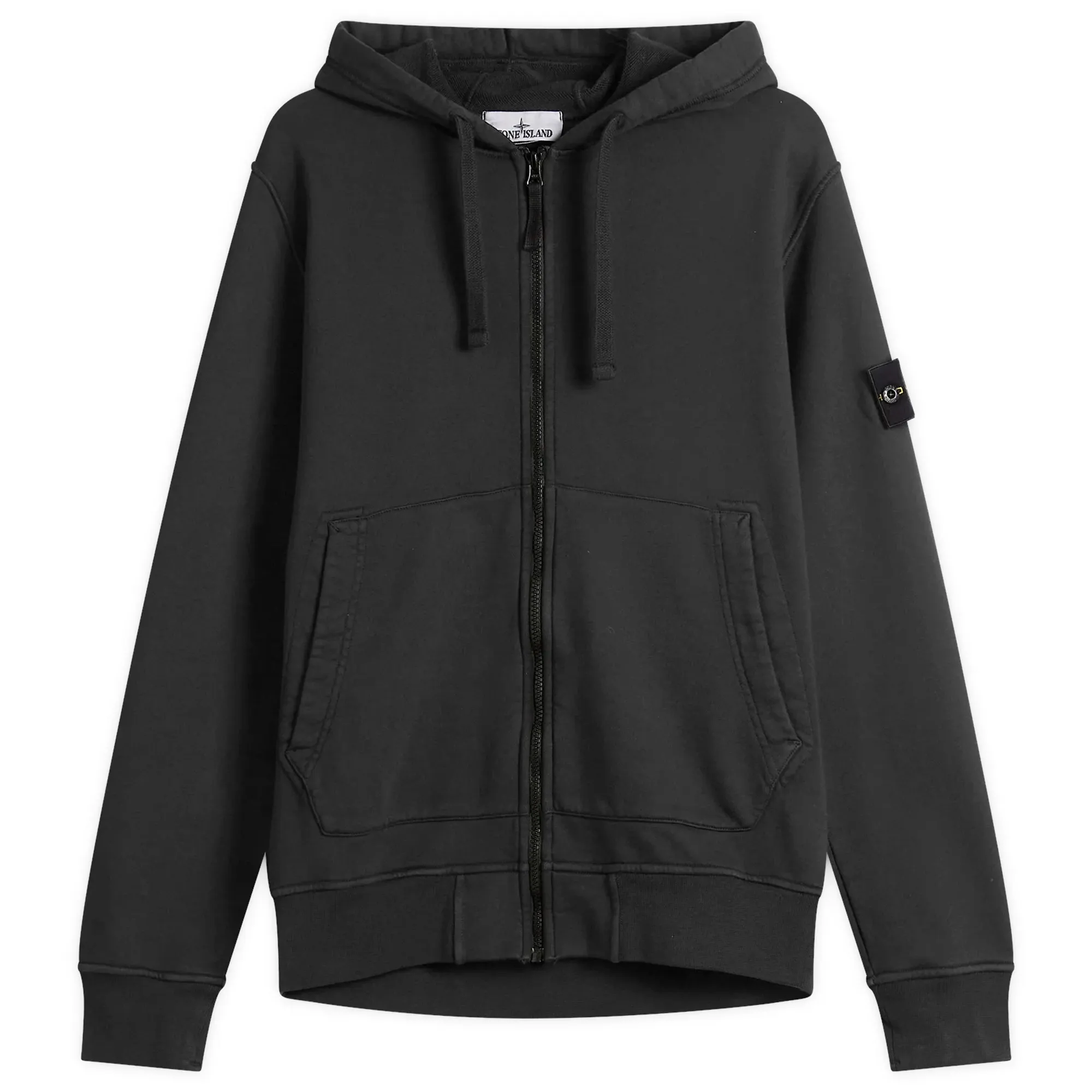 Stone Island Men's Garment Dyed Zip Hoodie Black