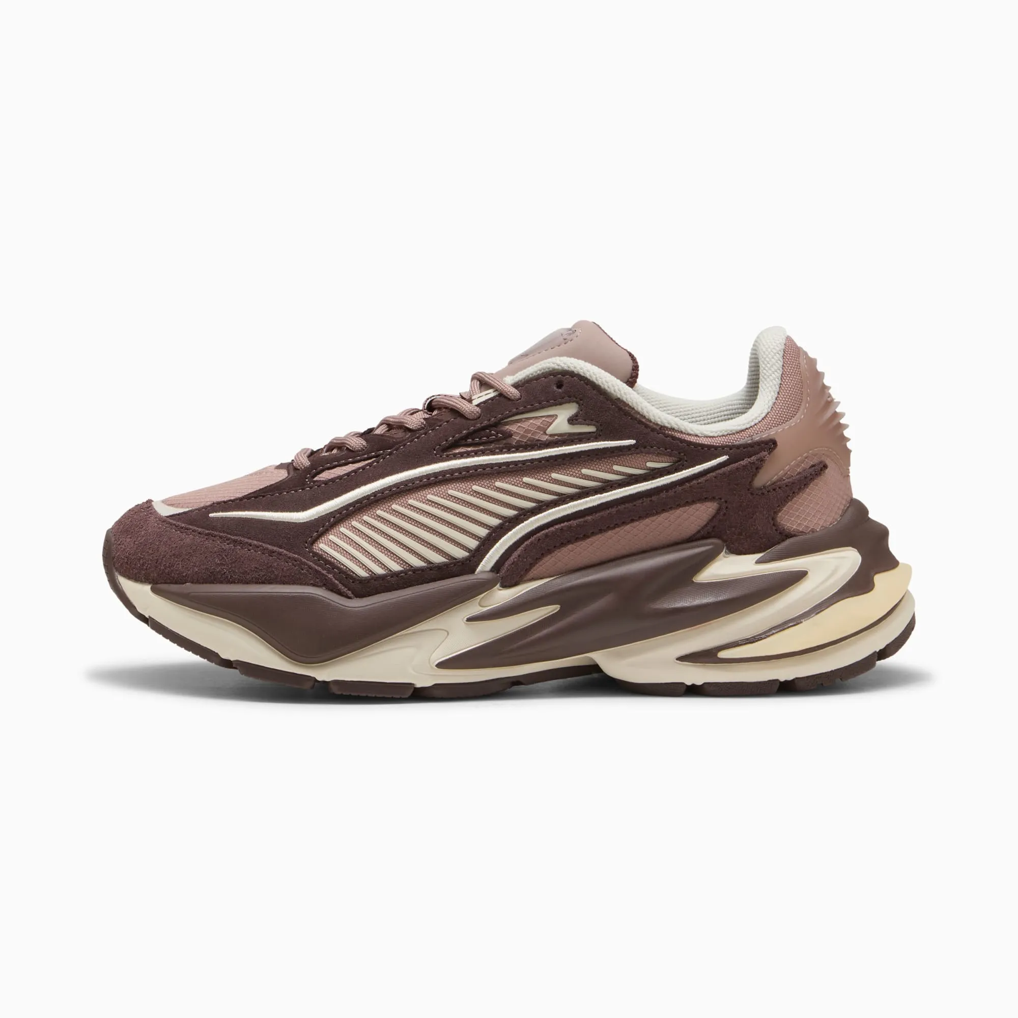 PUMA RS Surge Hairy Suede Sneakers Unisex, Sandstone/Chocolate Brown, size 10