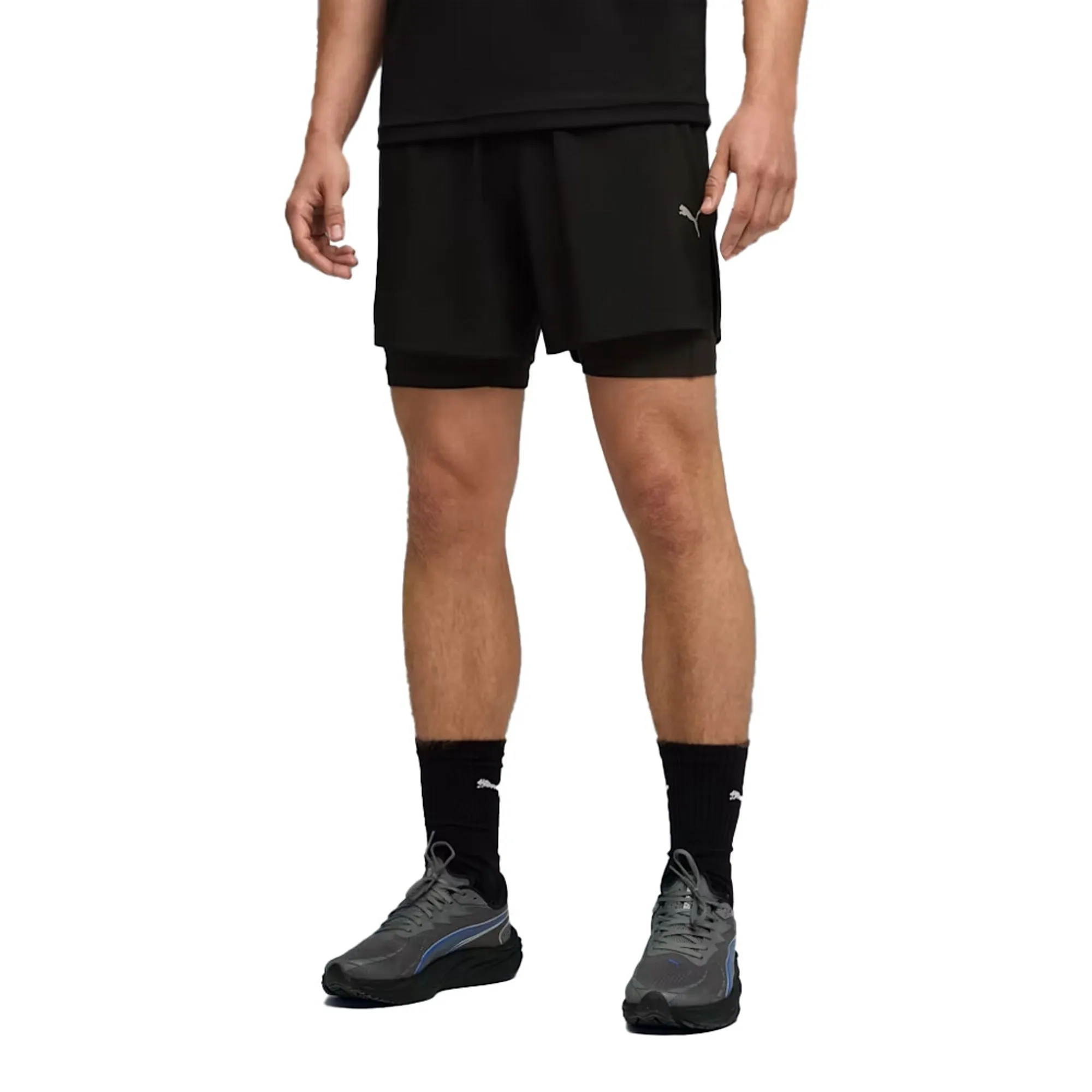 PUMA Dreamrun 2-in-1 Drycell Running 5" Shorts Men, Black, size 3XL
