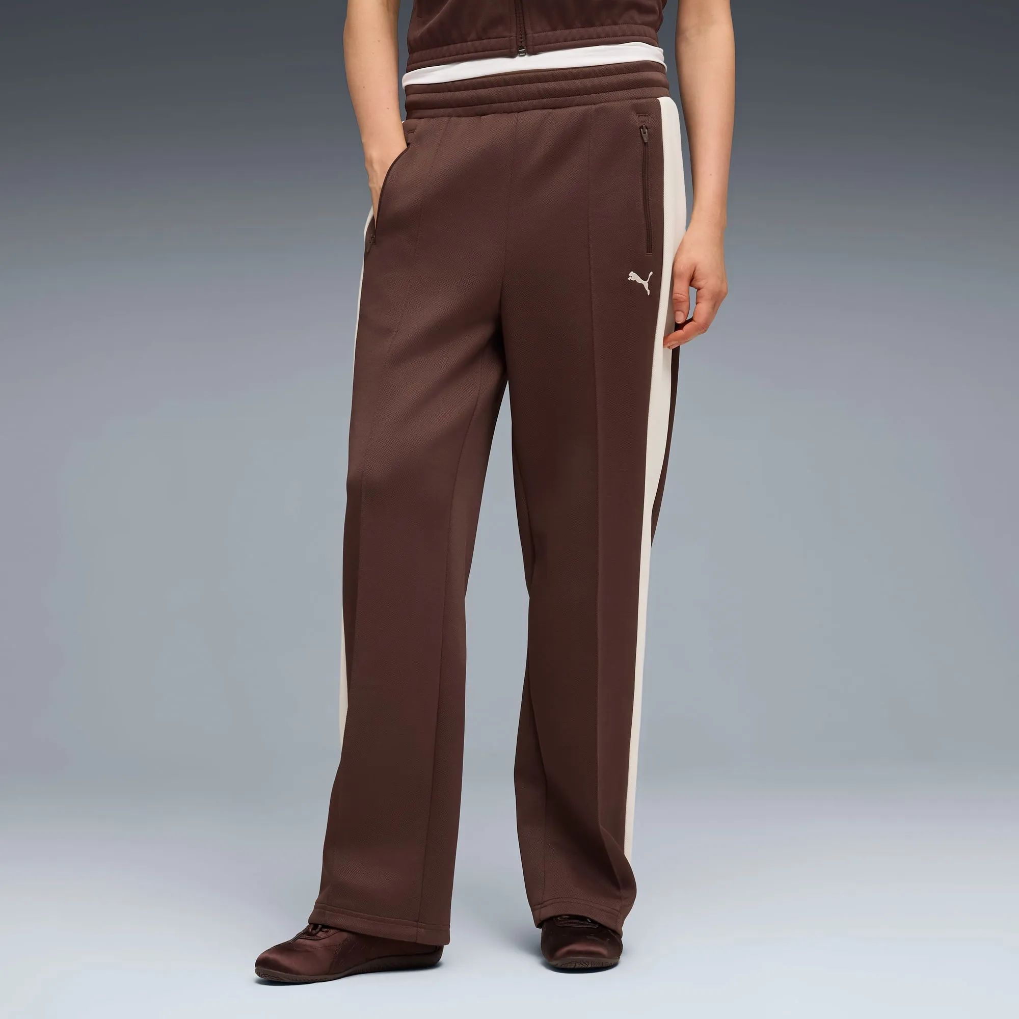 PUMA T7 Always On Straight Track Pants Women, Chocolate Brown, size 3XL
