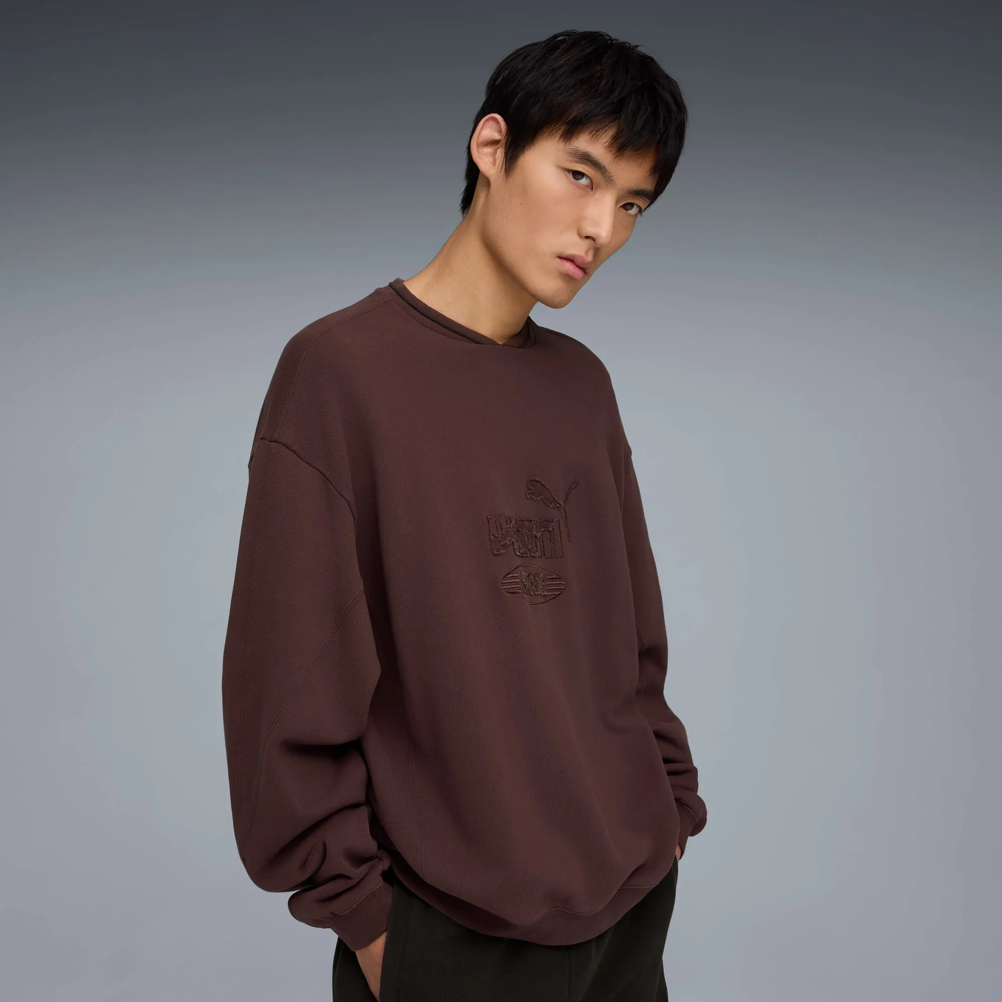 PUMA King Sportstyle Sweatshirt Men, Chocolate Brown, size Large