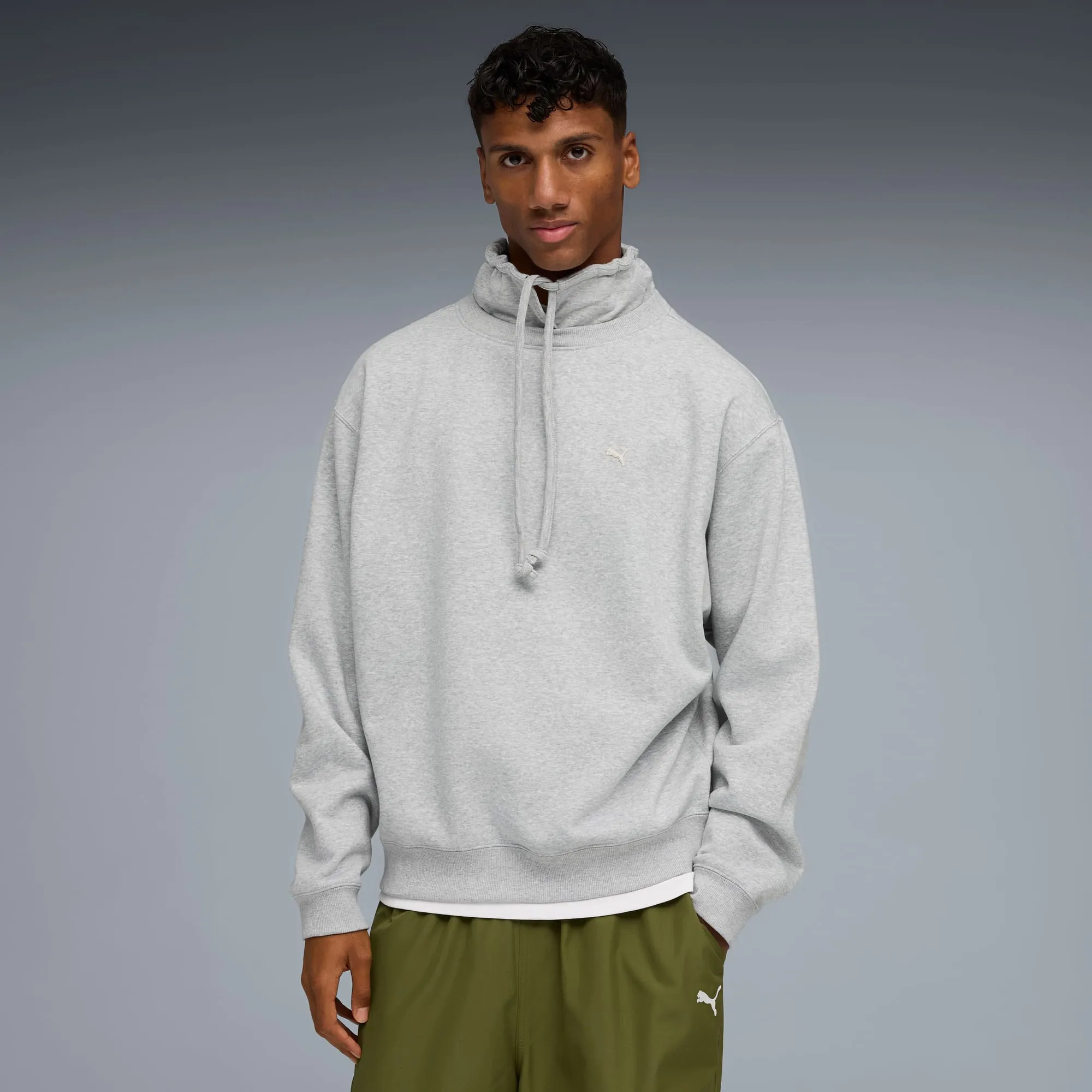 PUMA Select Essentials Crew Sweatshirt Men, Light Grey Heather, size Large