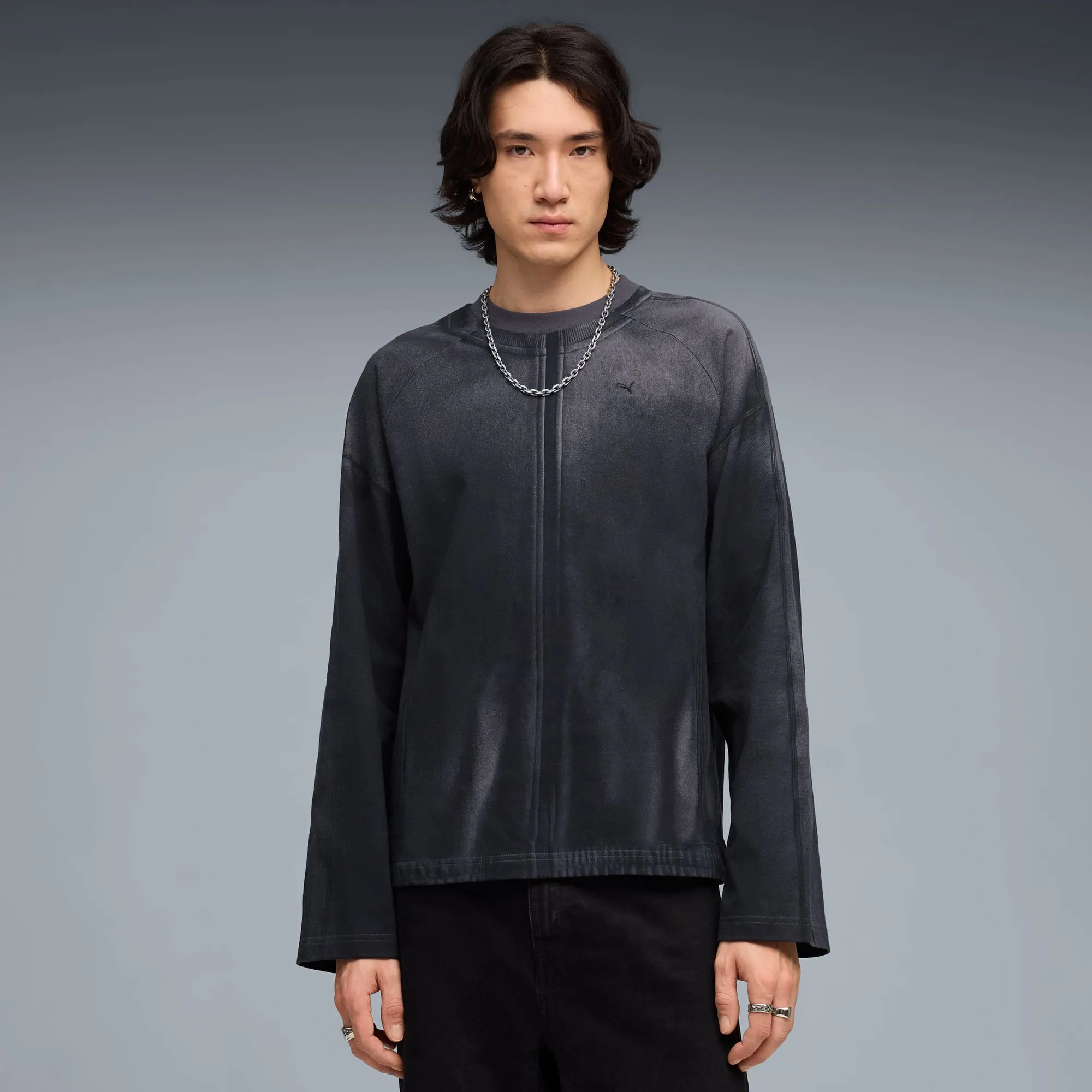 PUMA T7 Crew Neck Jacket Unisex, Black, size Large