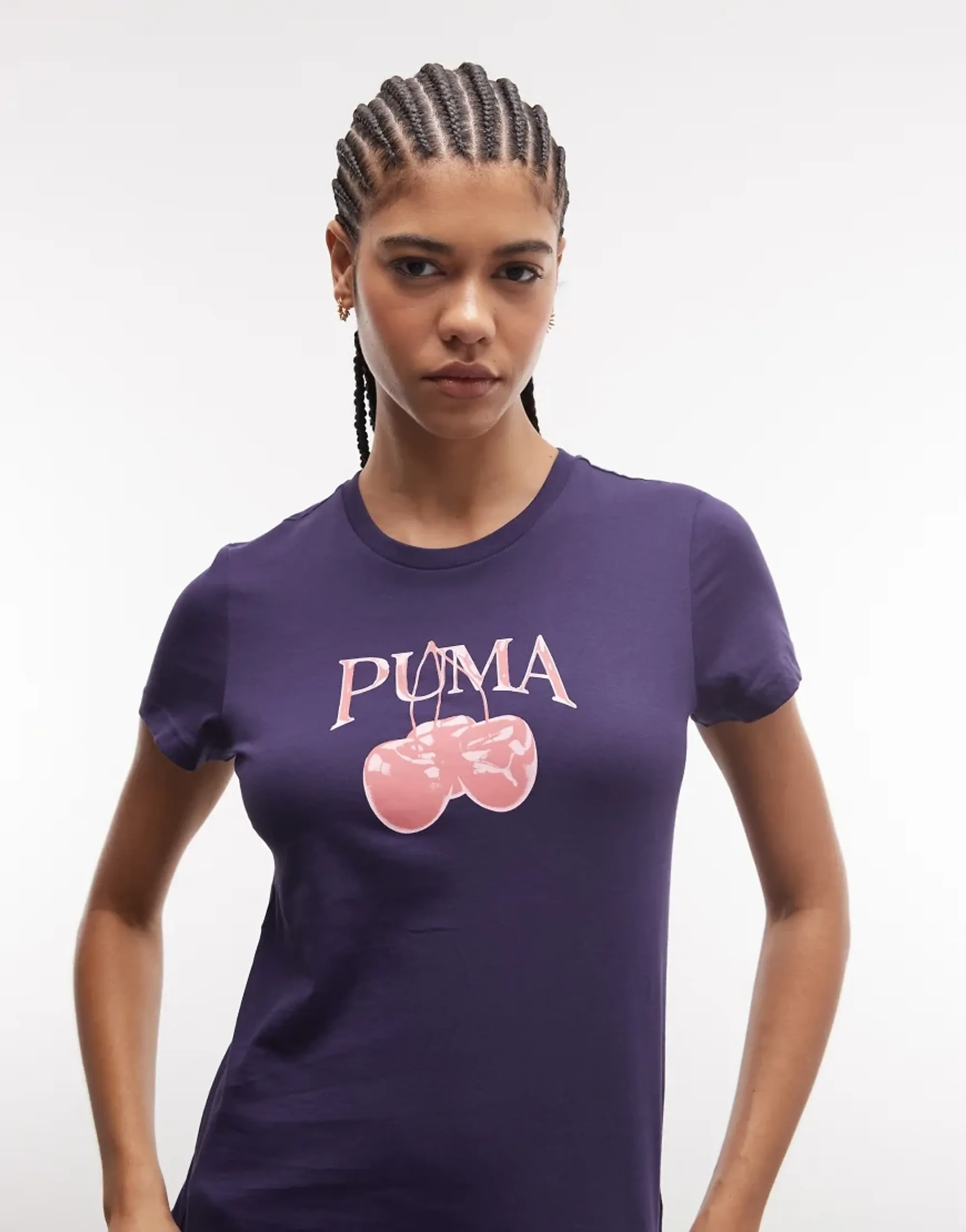 PUMA Graphic Cherry T-Shirt Women, Deep Plum, size 3XL