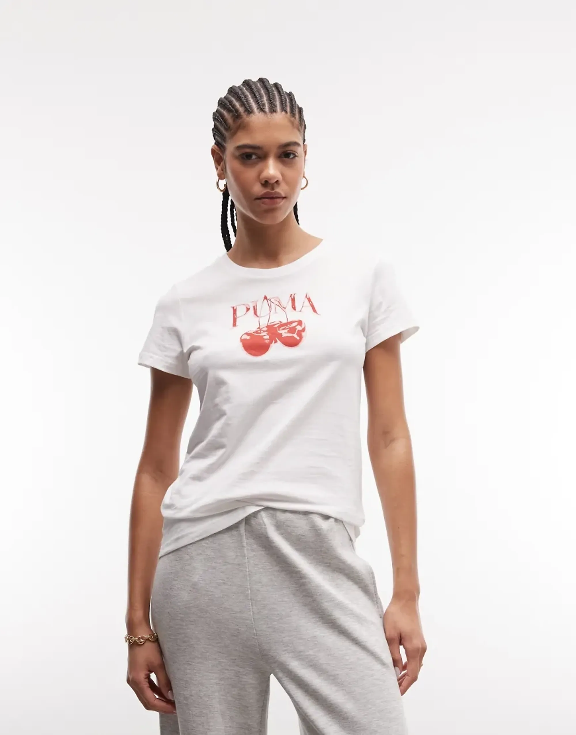 PUMA Graphic Cherry T-Shirt Women, White, size 3XL