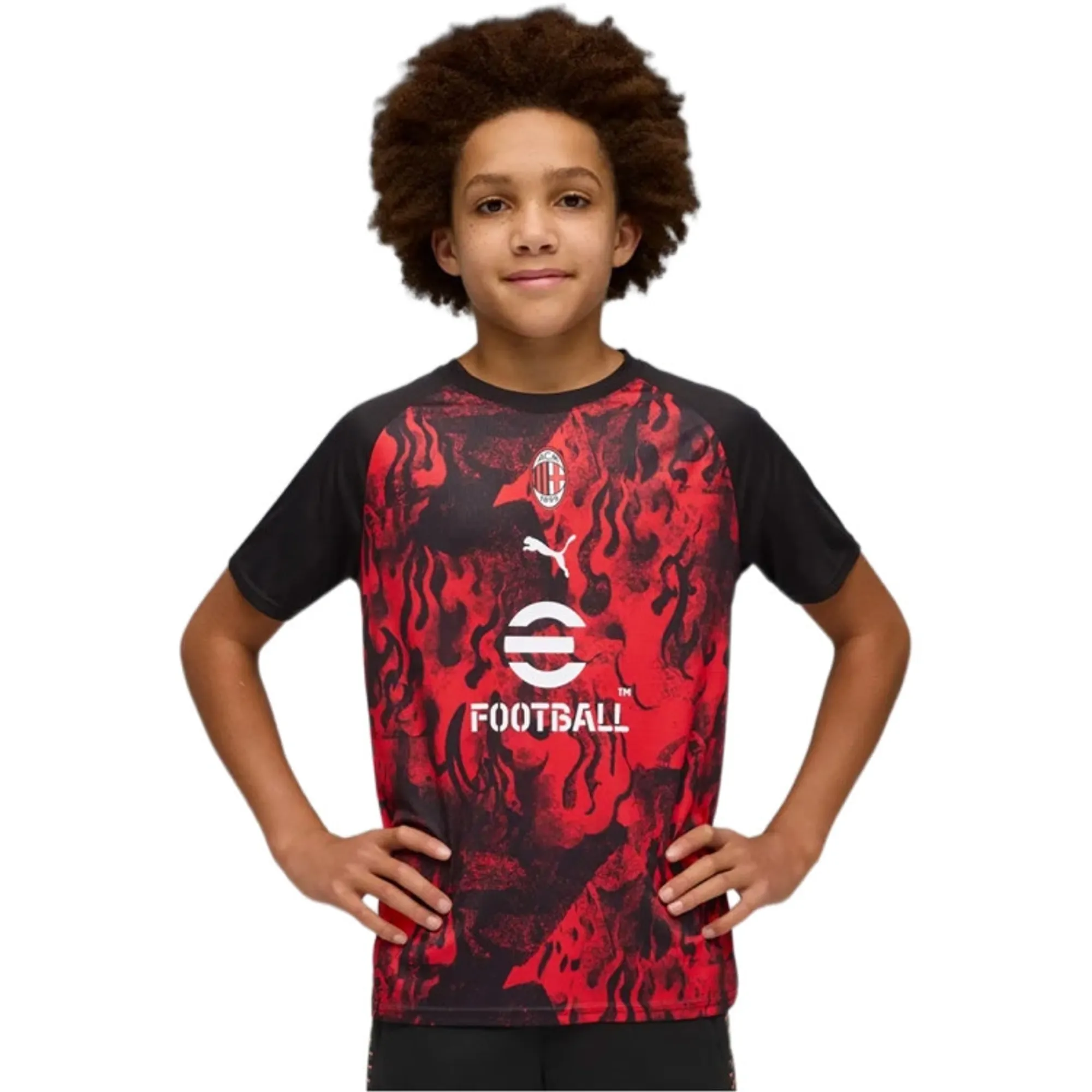 PUMA AC Milan Warmup Jersey Youth, For All Time Red/Black, size 11-12 Youth