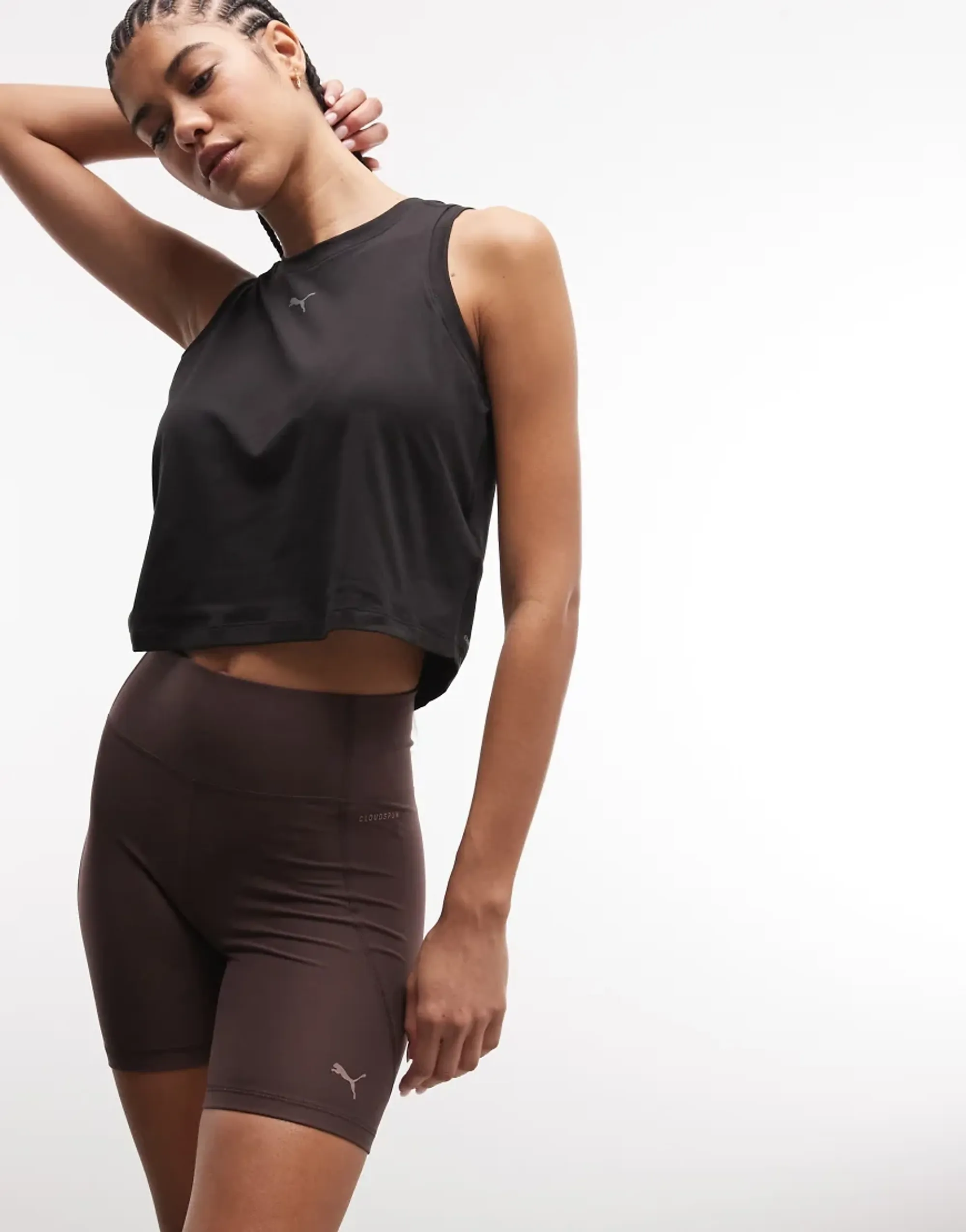 PUMA Cloudspun 6" Short Tights Women, Chocolate Brown, size 3XL