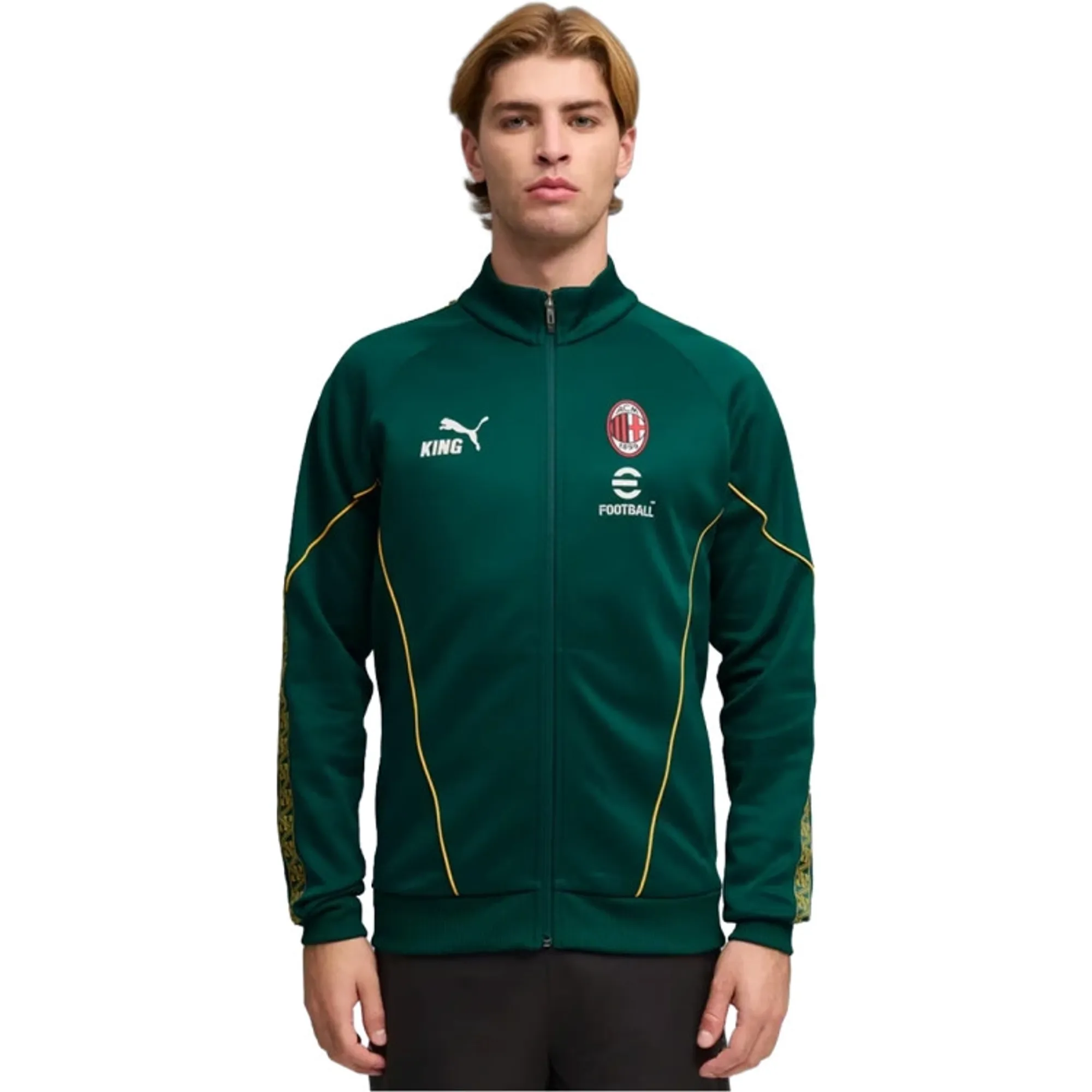 PUMA AC Milan King Anthem Jacket Men, Dark Myrtle/Sunny Yellow, size 3XL