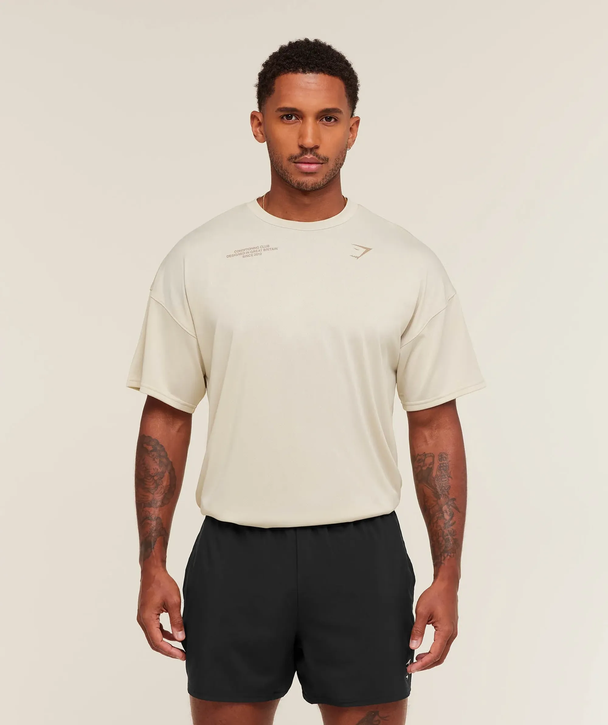 Gymshark Conditioning Club Oversized T-Shirt - Pebble Grey/Cement Brown