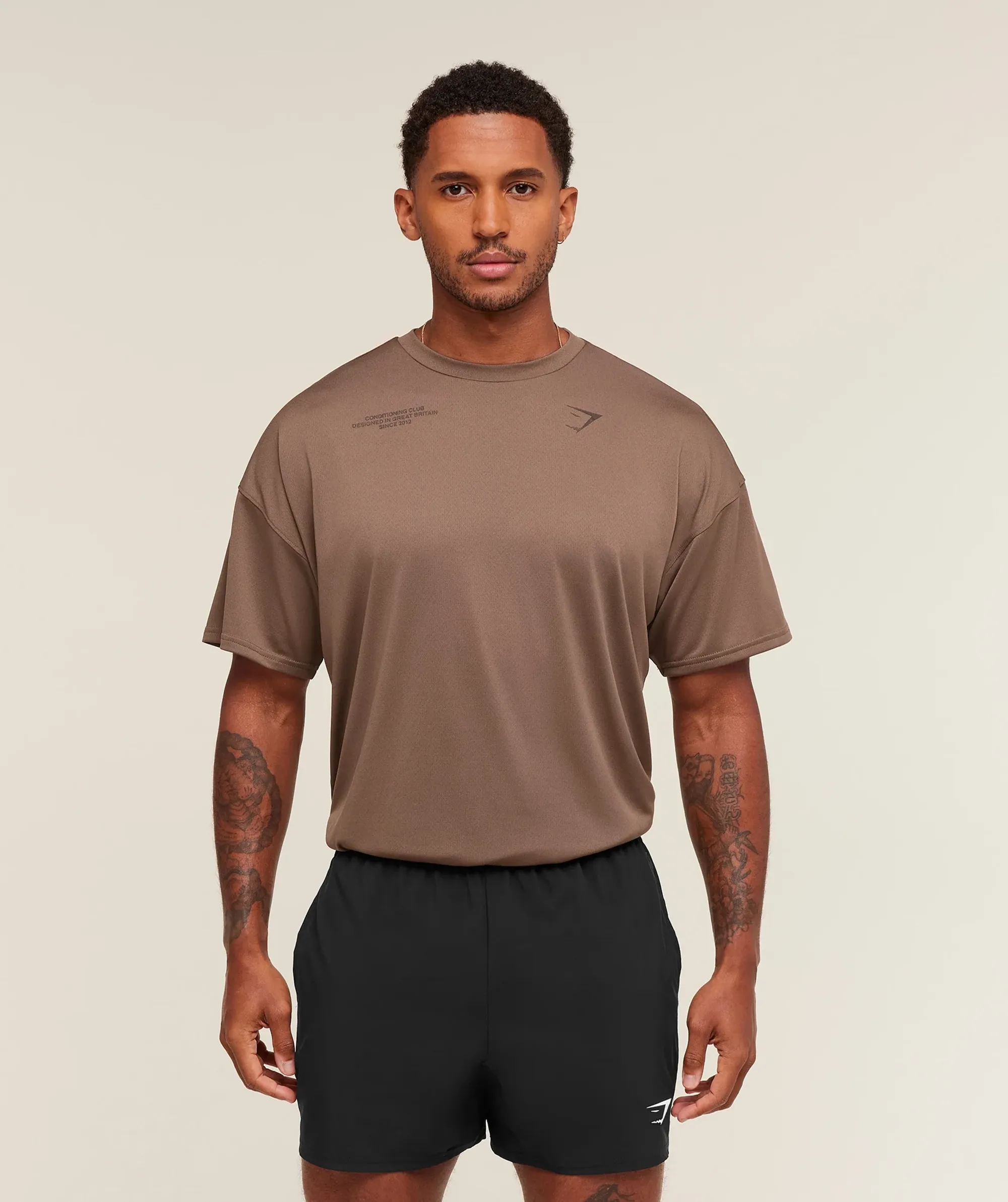 Gymshark Conditioning Club Oversized T-Shirt - Soft Brown/Archive Brown
