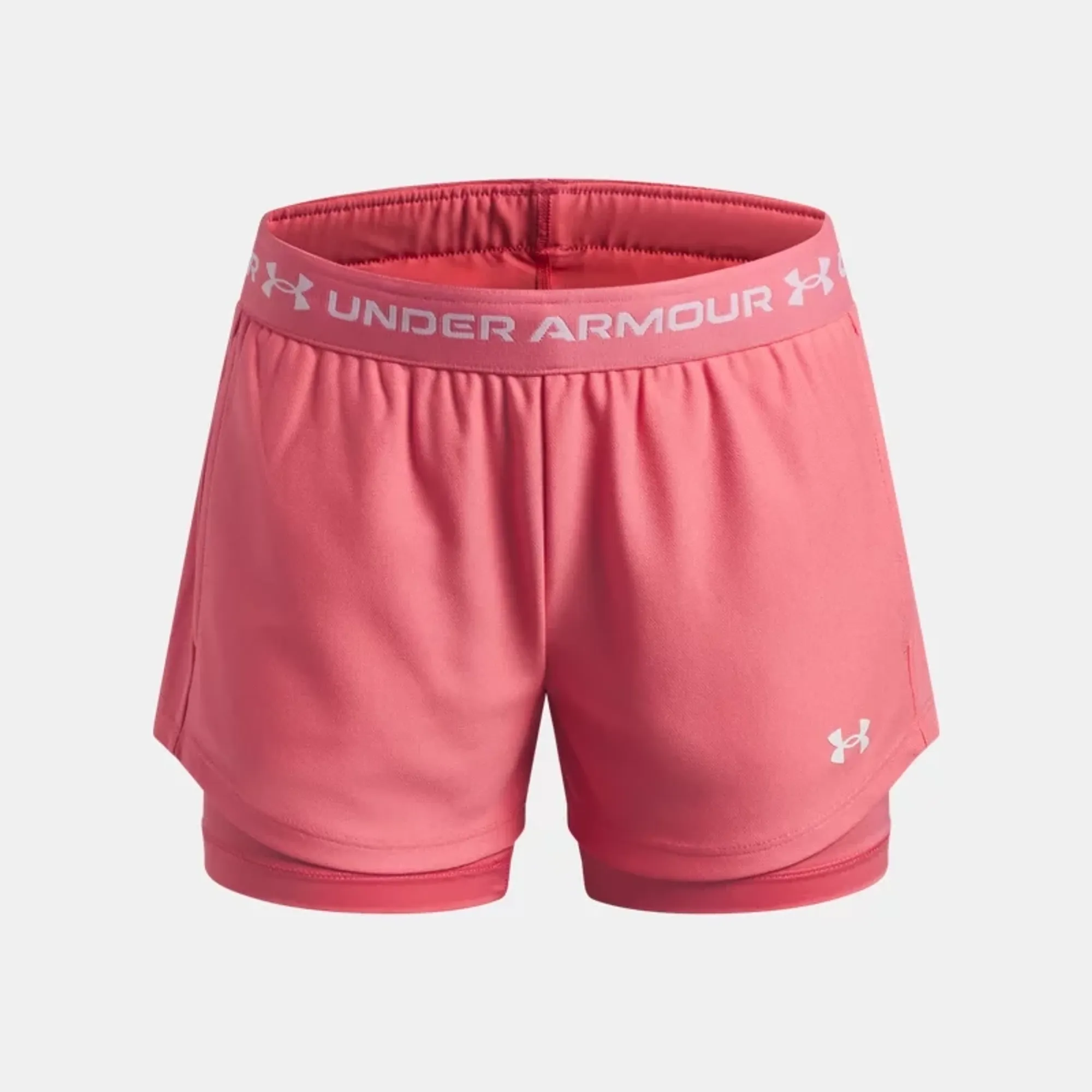 Under Armour  Tech™ Play Up Girls' 2-in-1 Shorts Bittersweet Pink / White YLG (59 - 63 in)