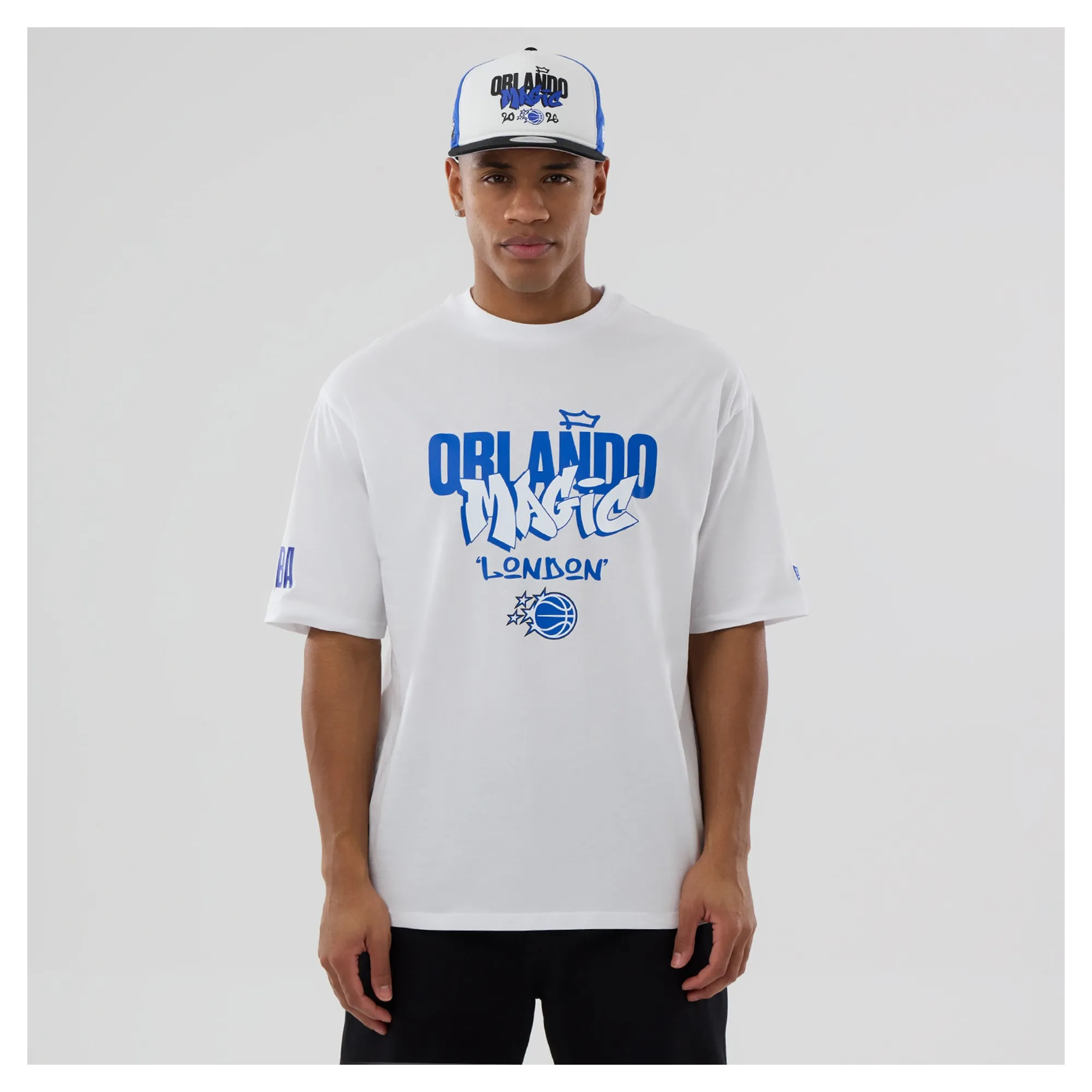 Orlando Magic NBA London Game 2026 White Oversized T-Shirt New Era Cap adult unisex
