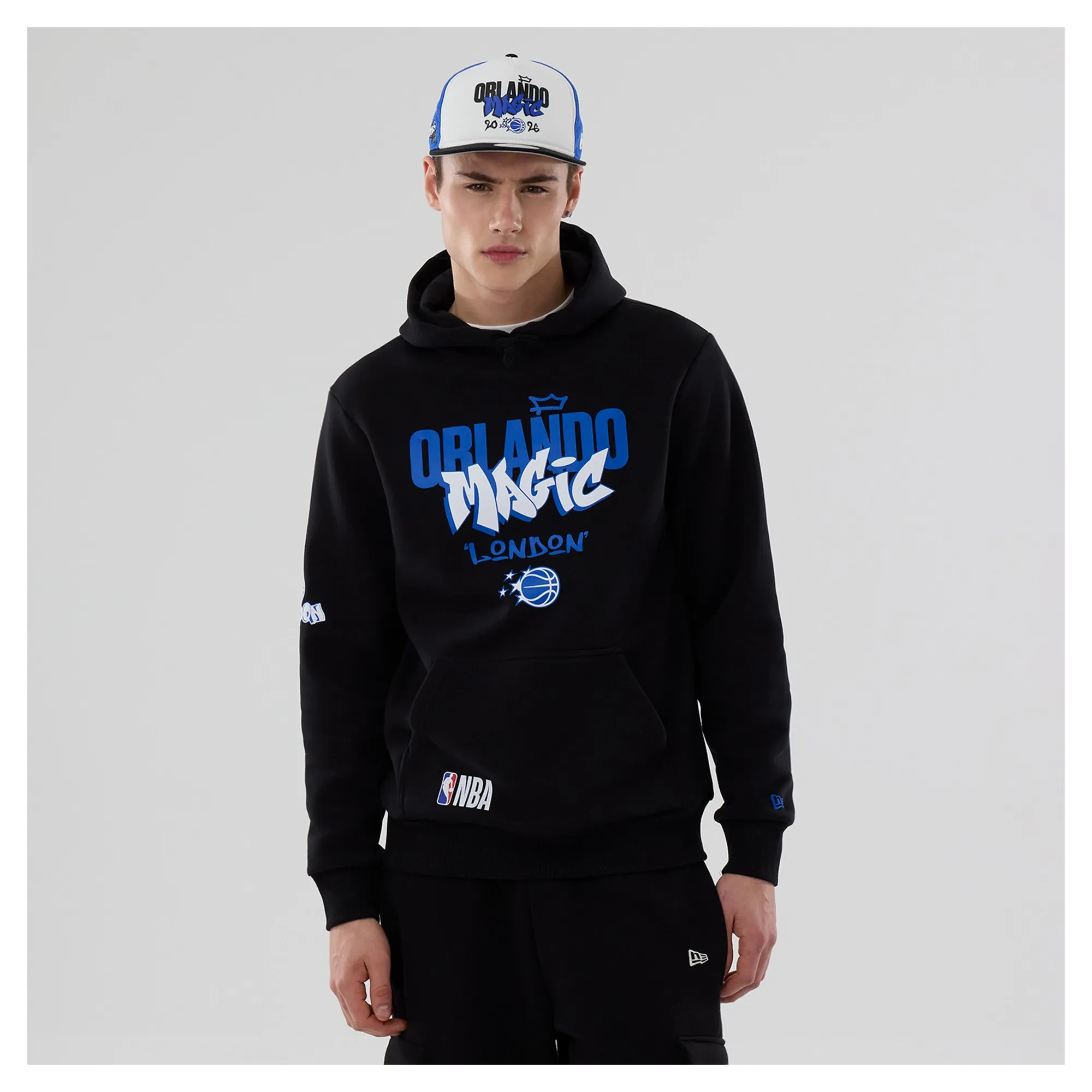 Orlando Magic NBA London Game 2026 Black Pullover Hoodie New Era Cap adult unisex
