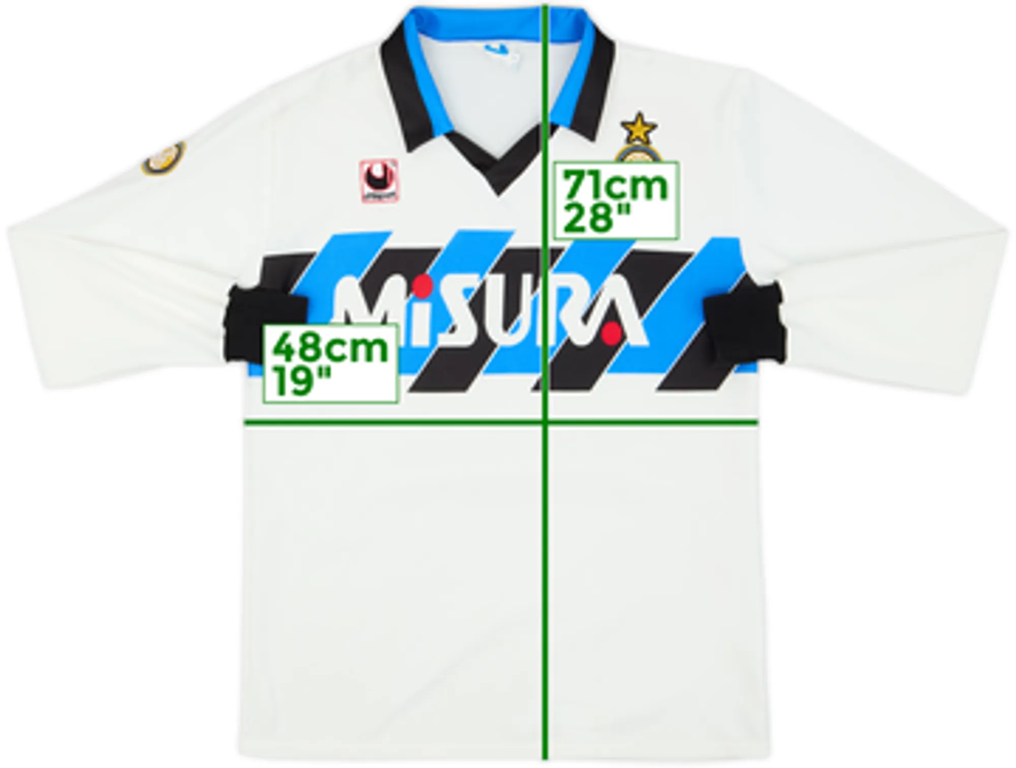1990-91 Inter Milan Away L/S Shirt - 10/10 - (M)