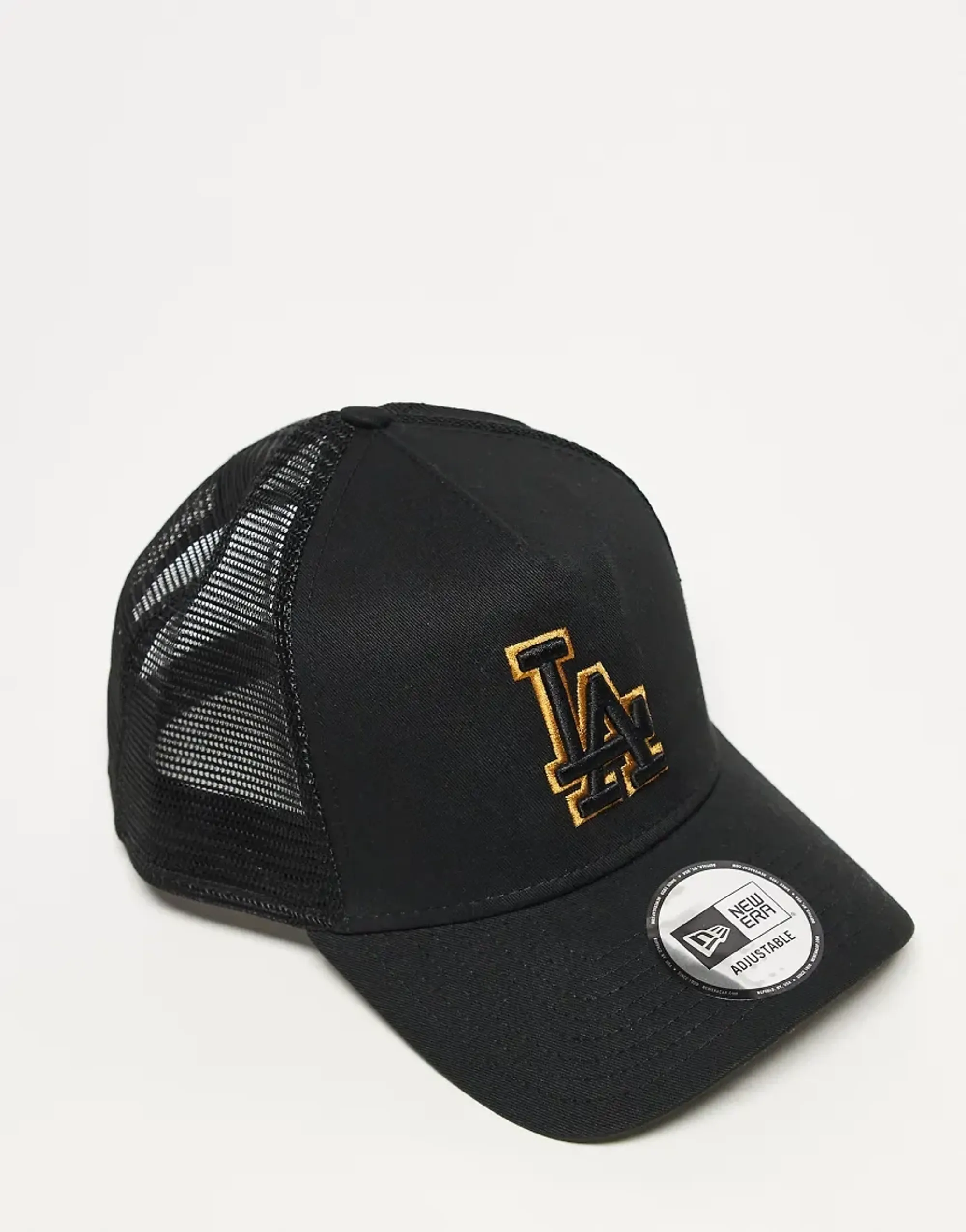 New Era Cap New Era La Dodgers Outline Logo Trucker Cap In Black